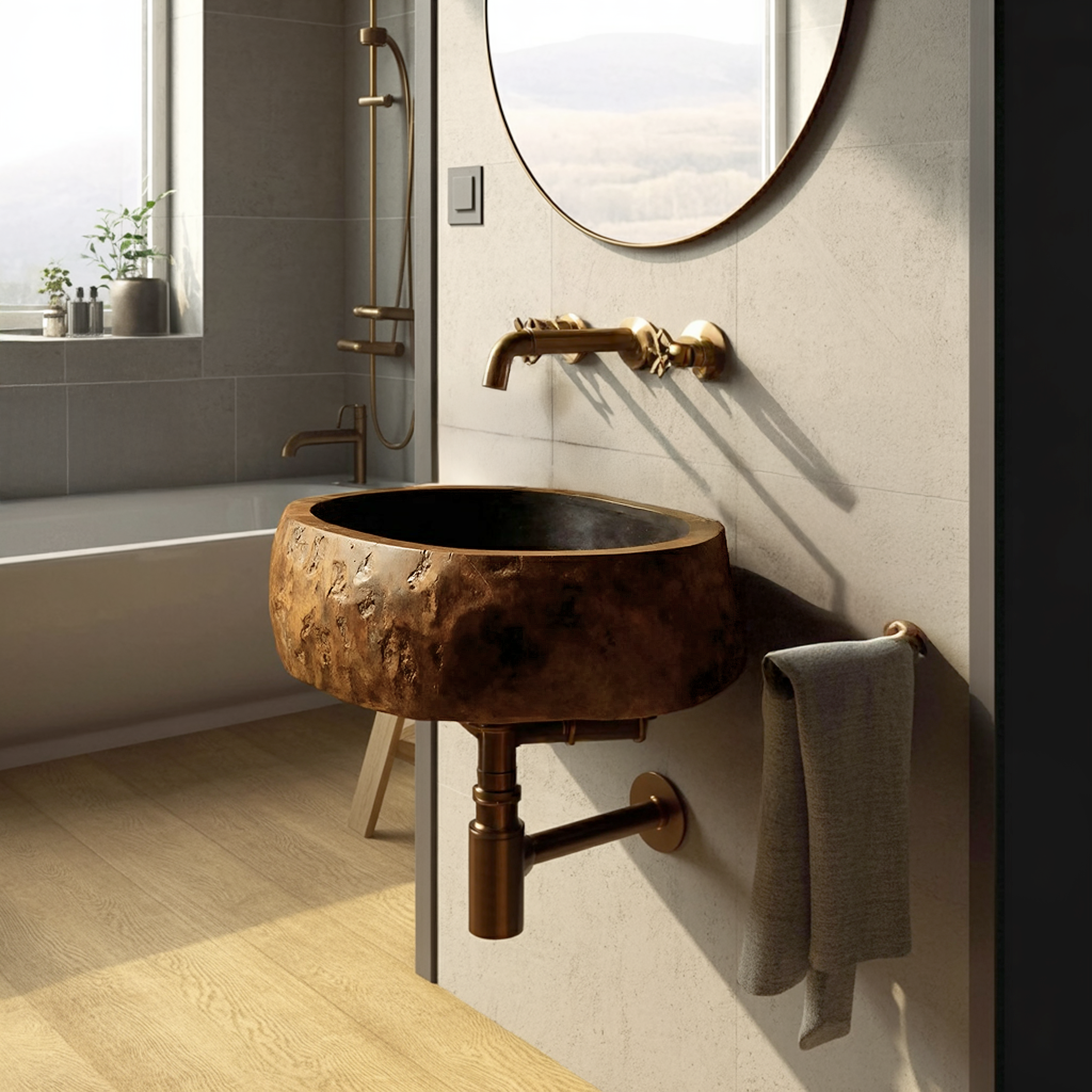 Handcrafted Solid Wood Vanity Sink For Bathroom Furniture Style Decor SILDTTNVS063
