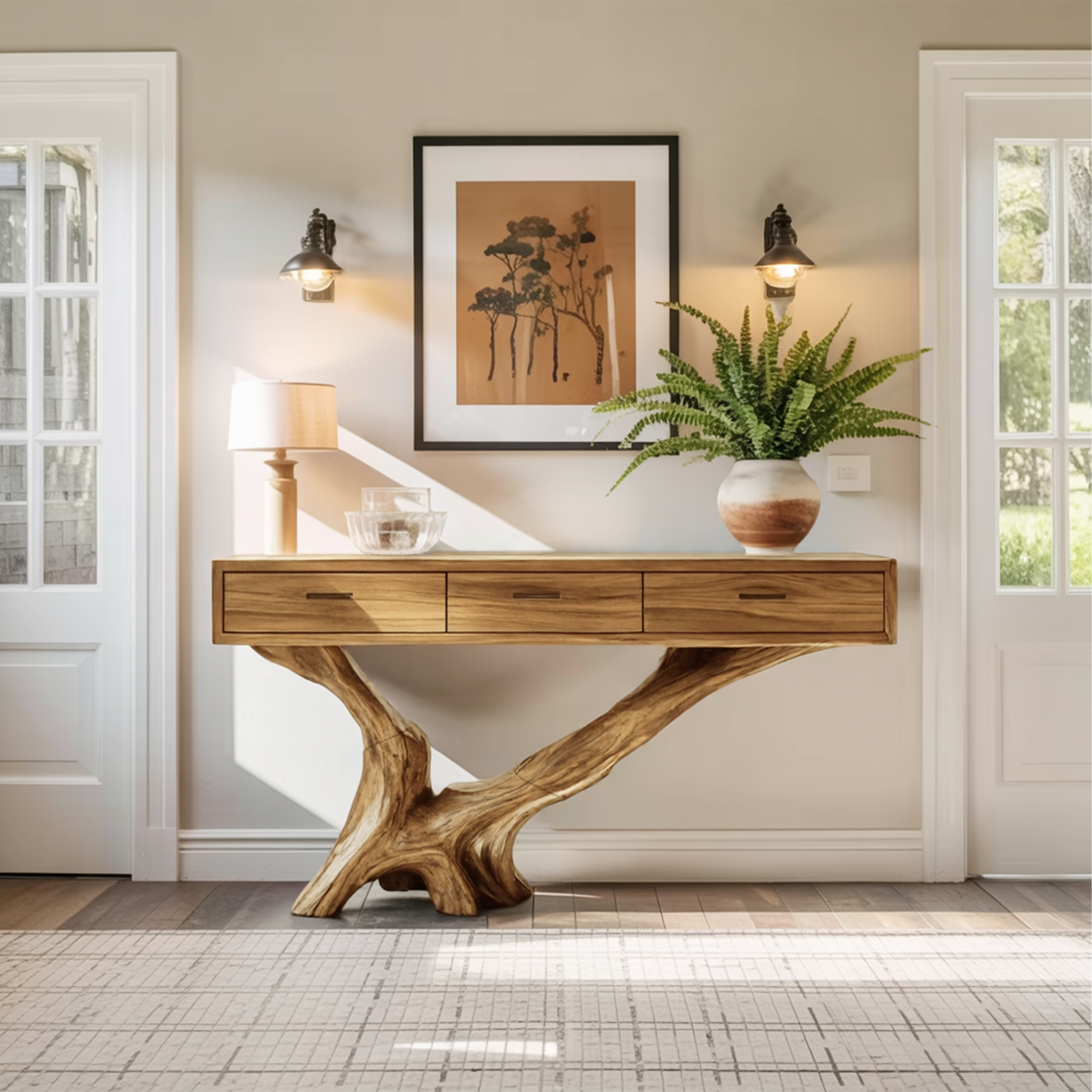 Handcrafted Live Edge Entryway Table For Living Room Modern Farmhouse SILDTTRCS020