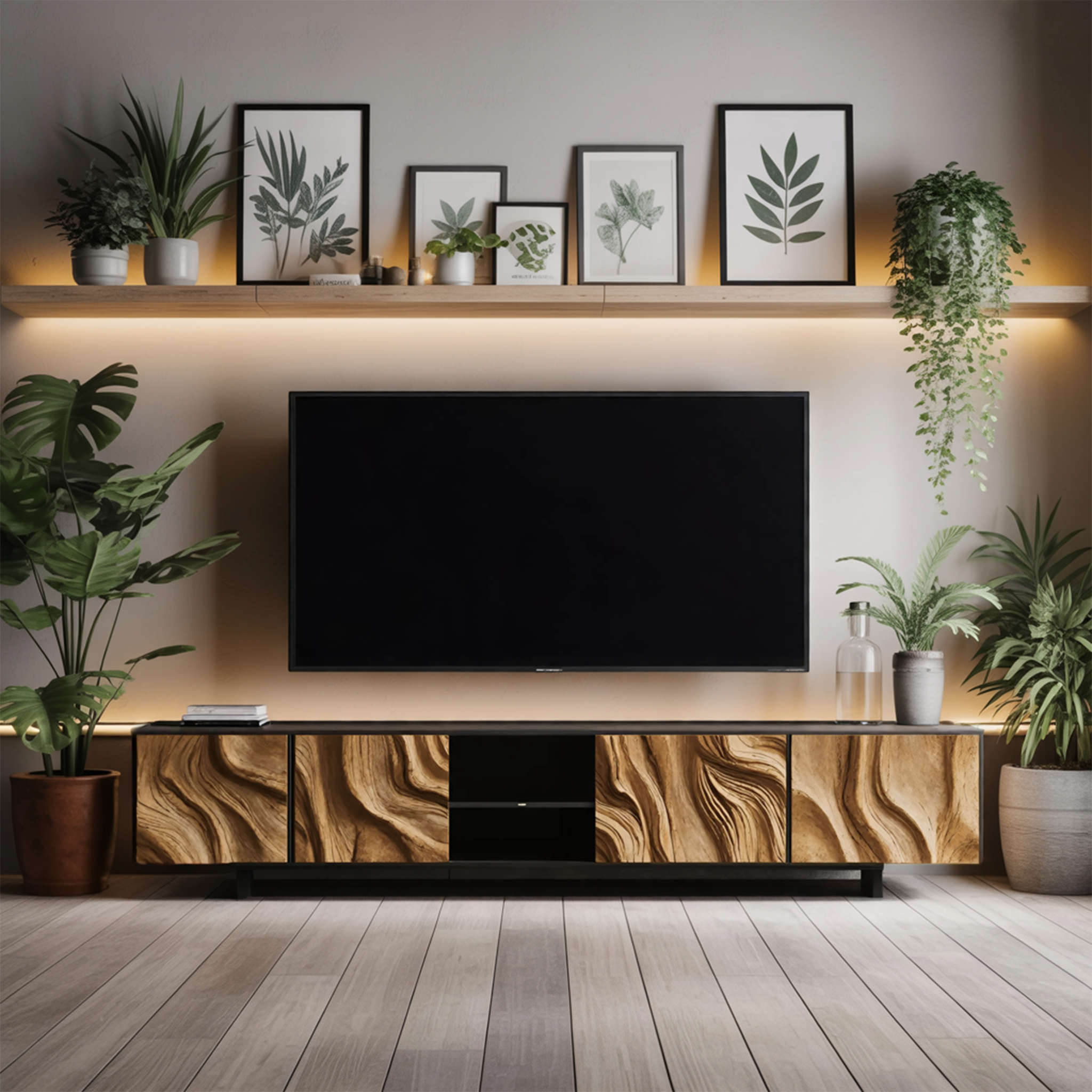 Farmhouse TV Console For Rustic Living Room SILDTTNTVC069