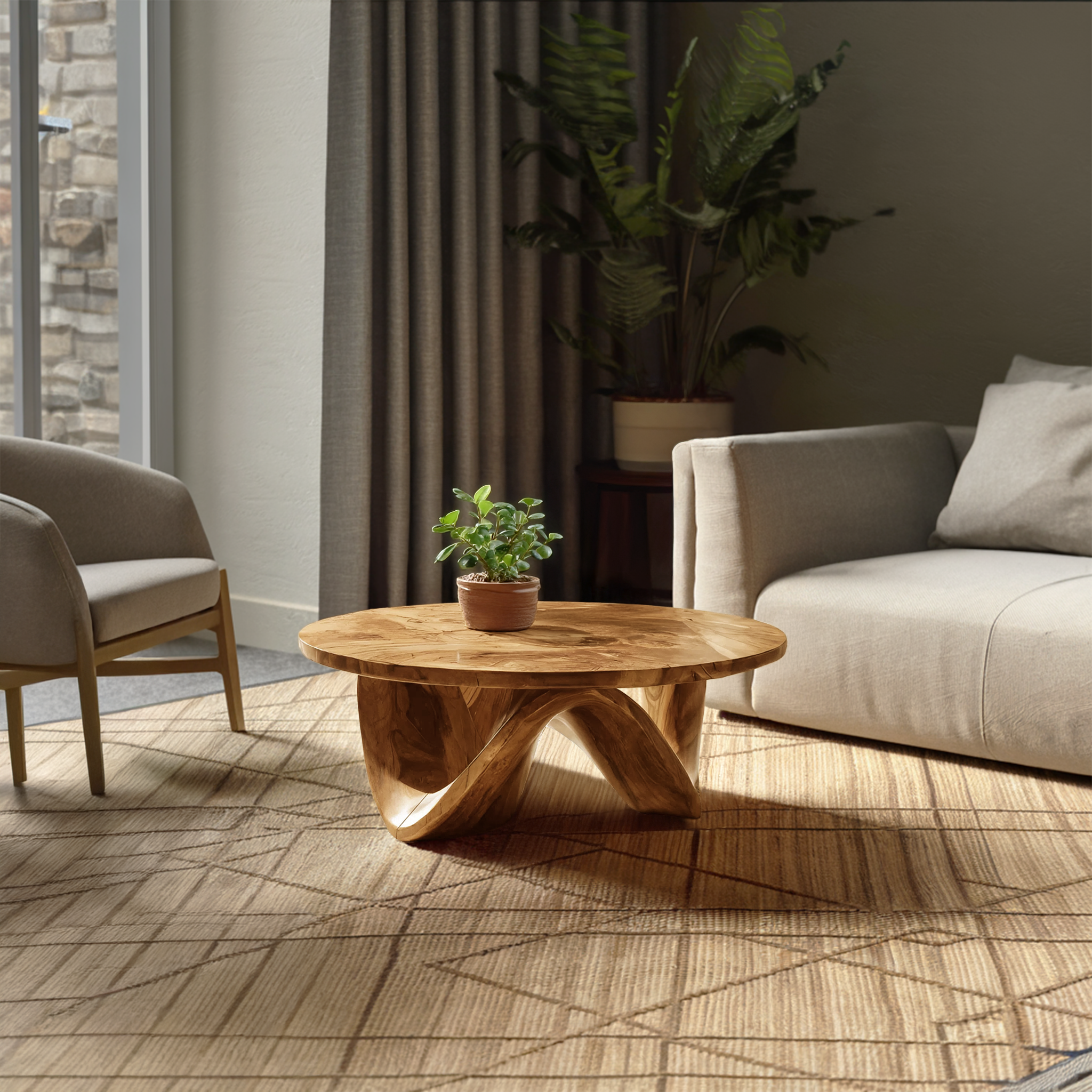 Handcrafted Coffee Table Flow Legs For Living Room Decor RTTHTTCF039