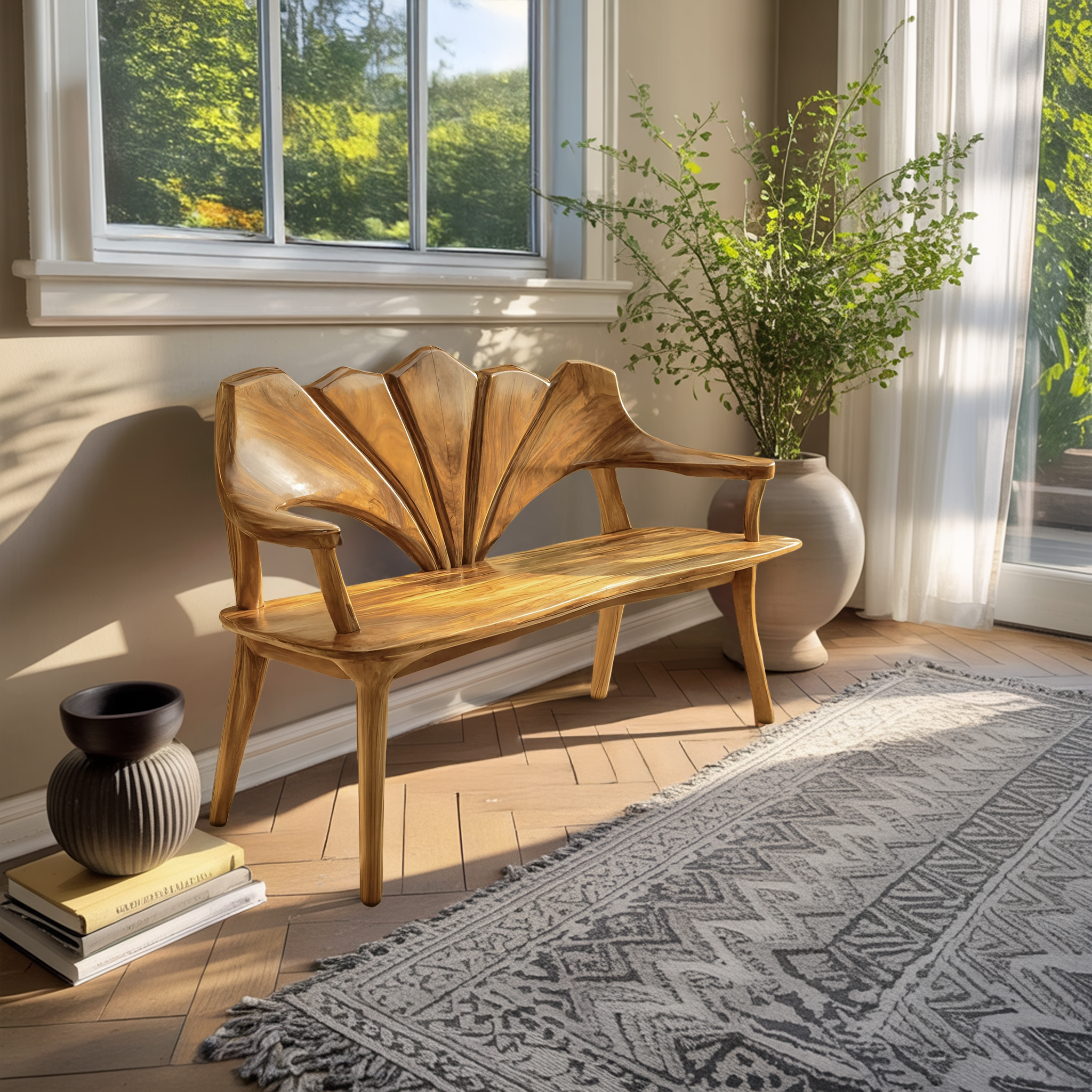 Solid Wood Live Edge Bench For Entryway And Living Area SILDTTRBEN031