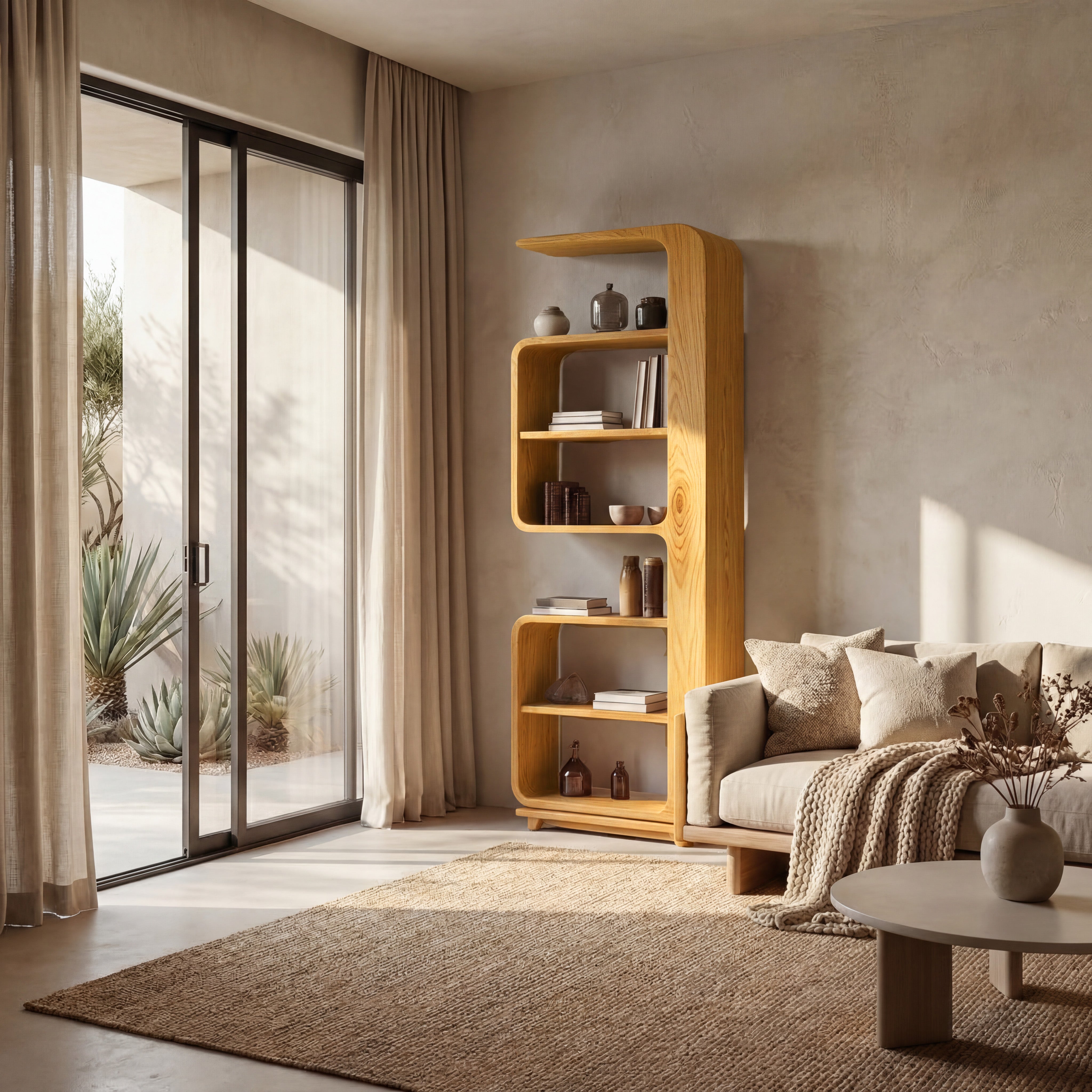Minimalist Wooden Standing Shelf For Living Room RTTHHNSS007