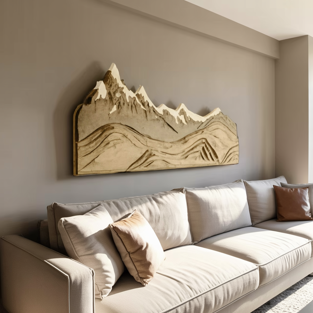 Mountain Wall Art Carving For Living Room And Nature Inspired Home SITHHNWA003