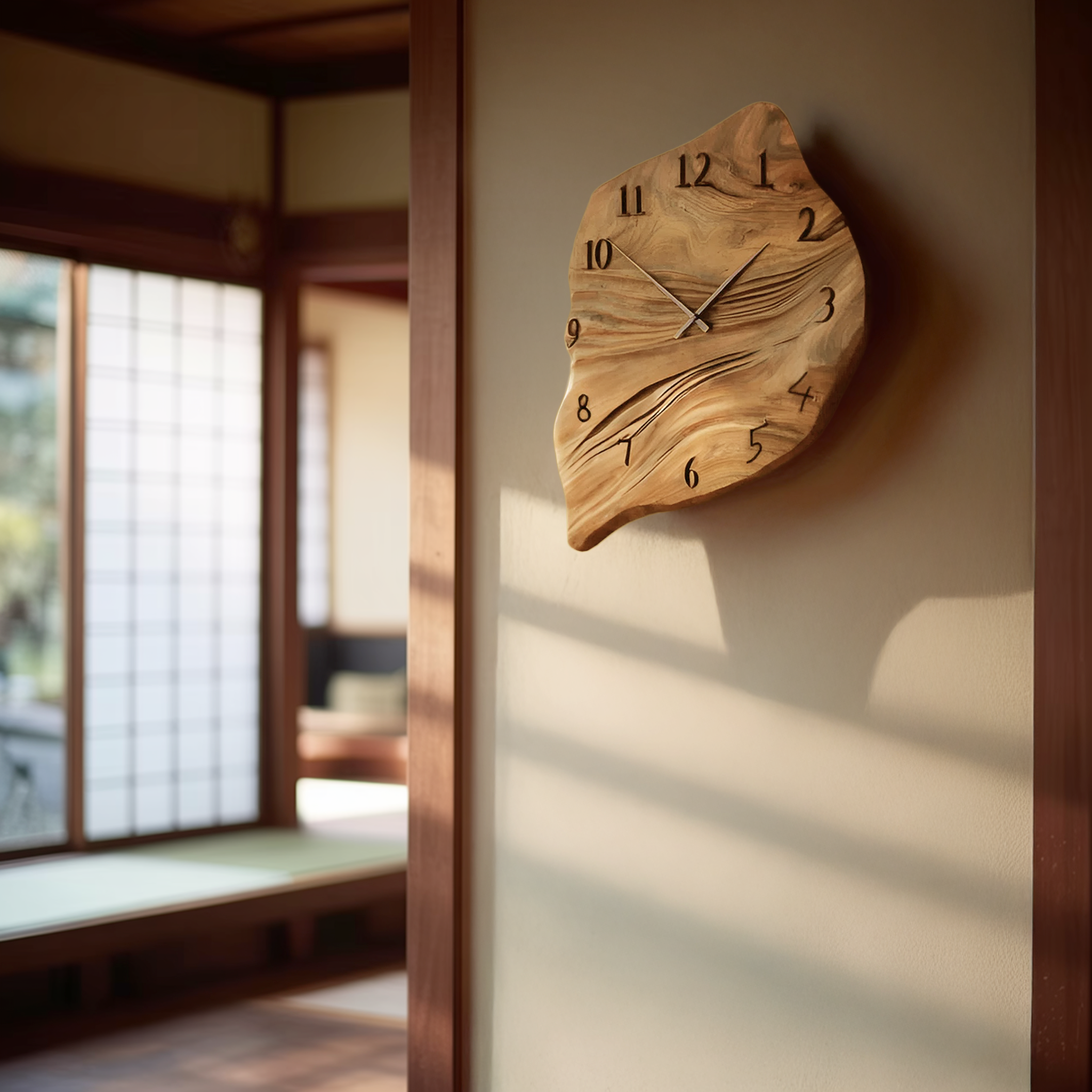 Minimalist Wall Clock Organic Shape Clock For Living Room RTTHHNWAC008
