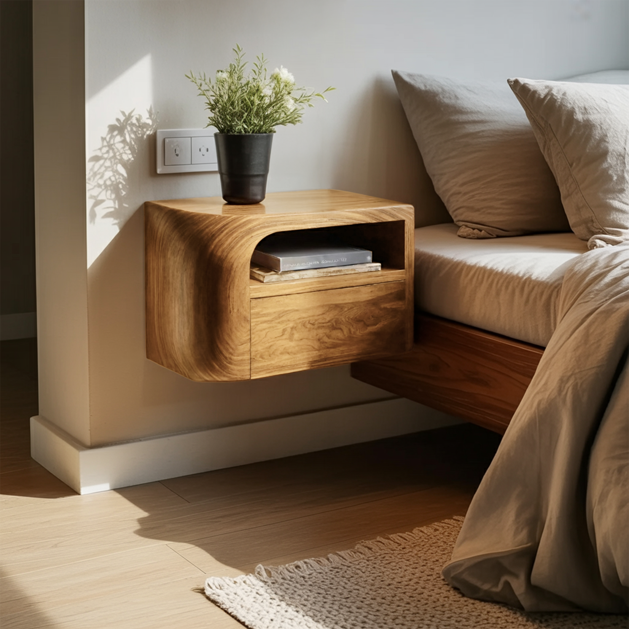 Modern Floating Nightstand For Bedroom RTTHHNNS008