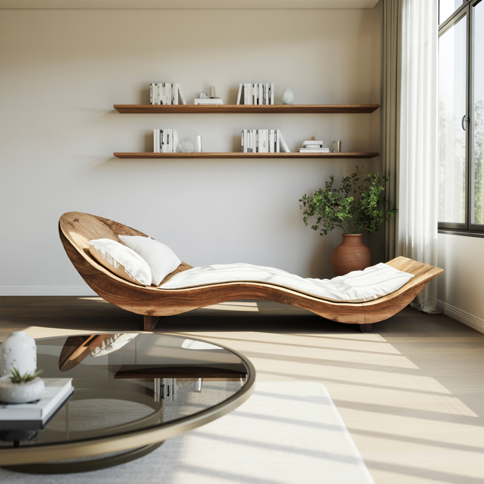 Mid Century Wooden Daybed For Modern Bedroom Furniture Decor SILDTTNDB003