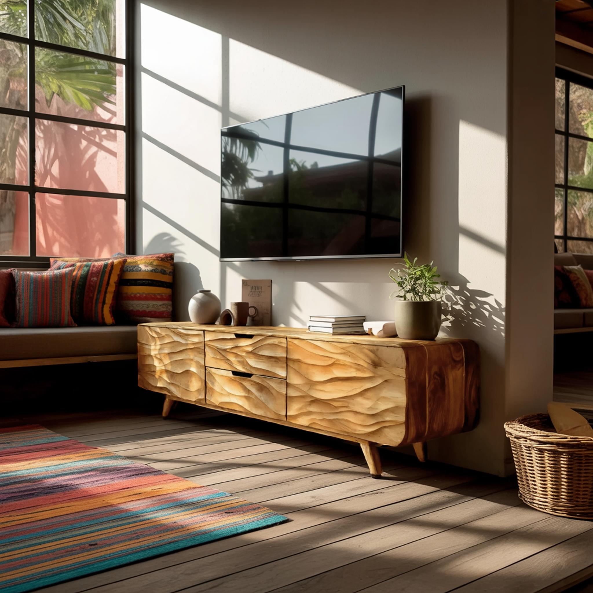Handcrafted TV Stand With Stylish Storage For Living Room RTTHTTTVC047
