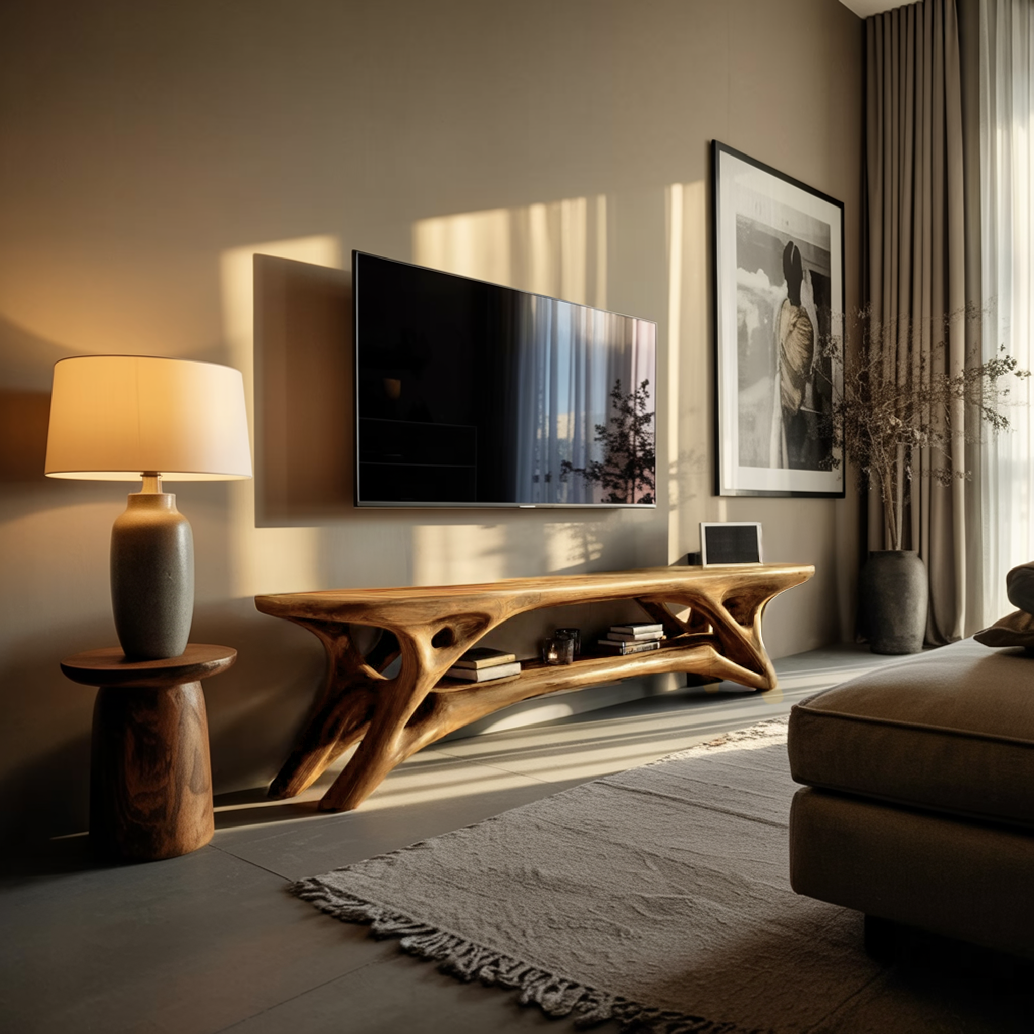Elegant Curved  TV Cabinet For Contemporary Home Decor RTTHTTTVC061