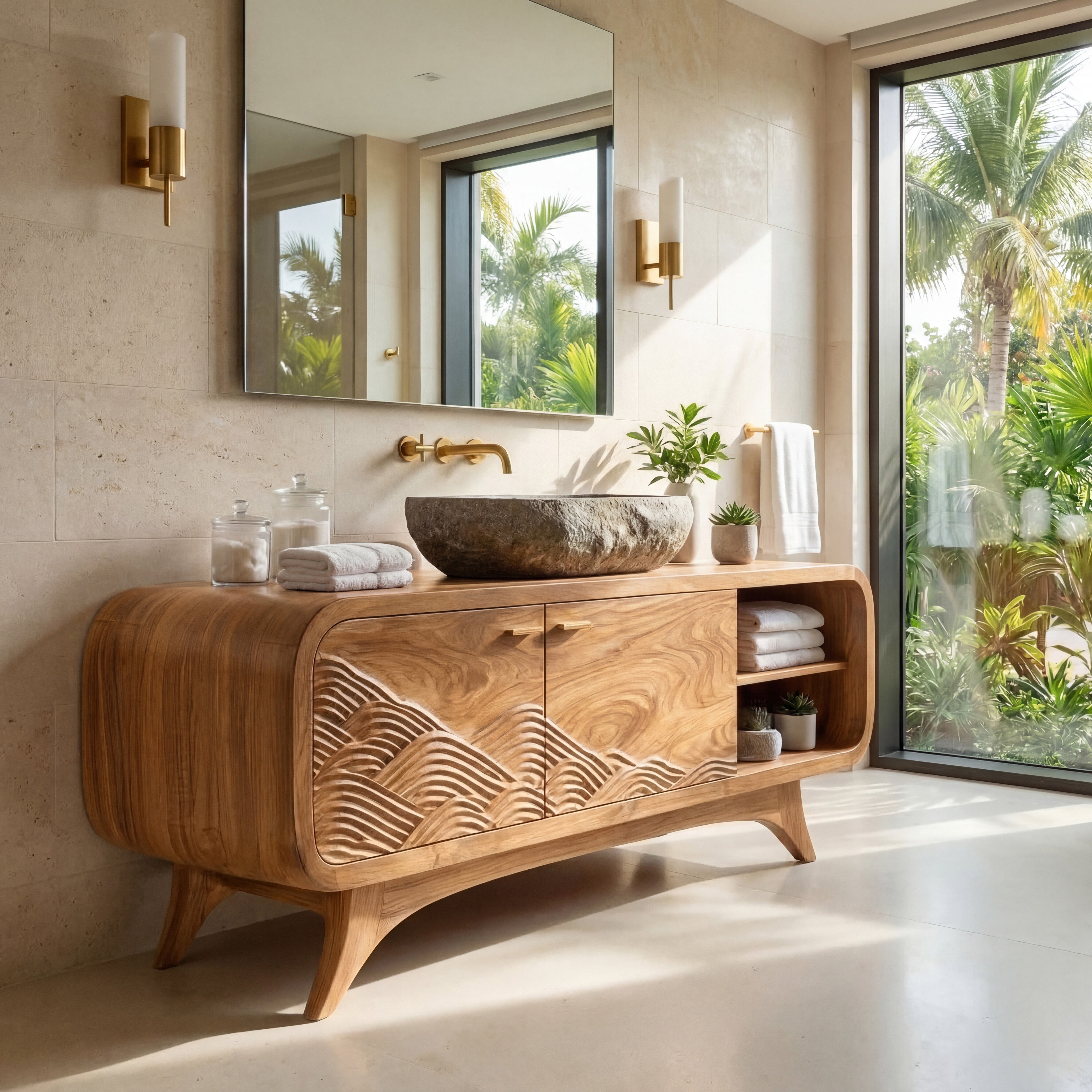 Contemporary Wooden Bathroom Vanity For Bathroom Decor RTTHHNBRV013
