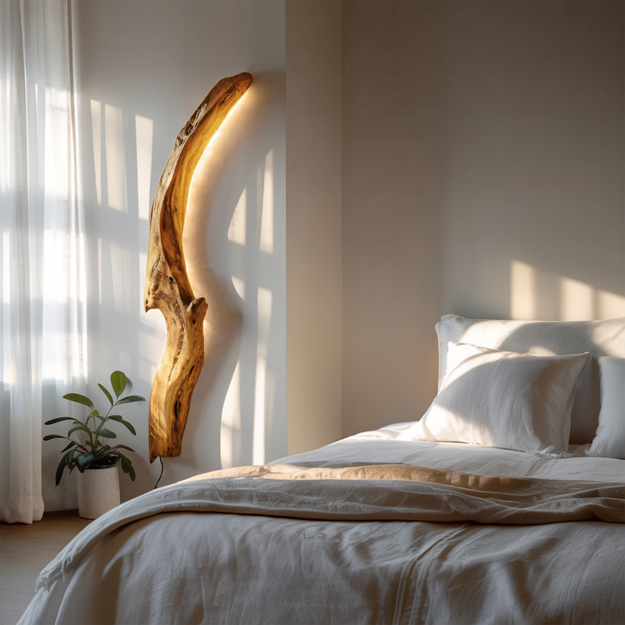 Organic Wall Sconce Curved For Bedroom Or Entryway Decor SITHTTLAM028