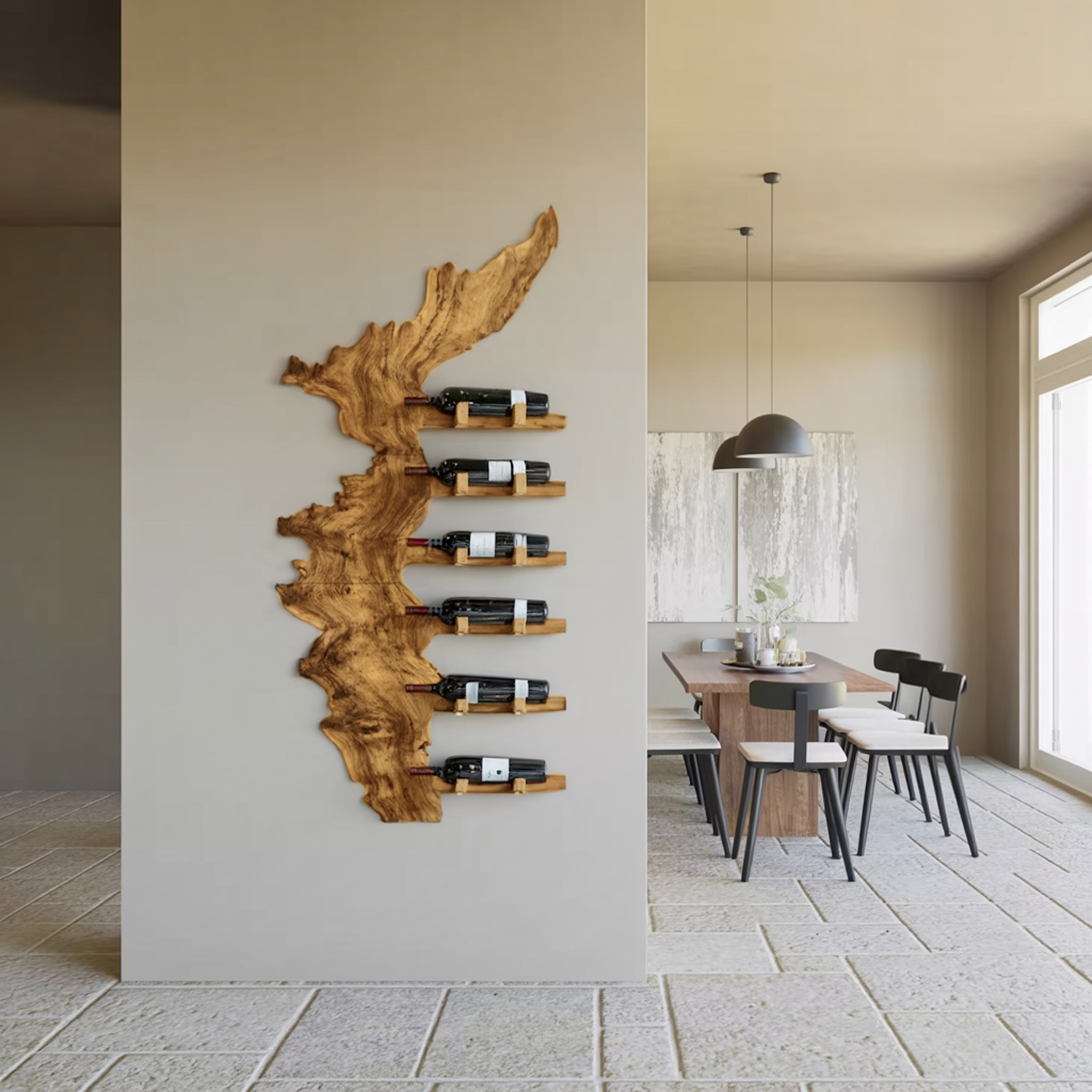 Farmhouse Solid Wood Wine Rack For Entryway Design And Style SILDTTRWH045