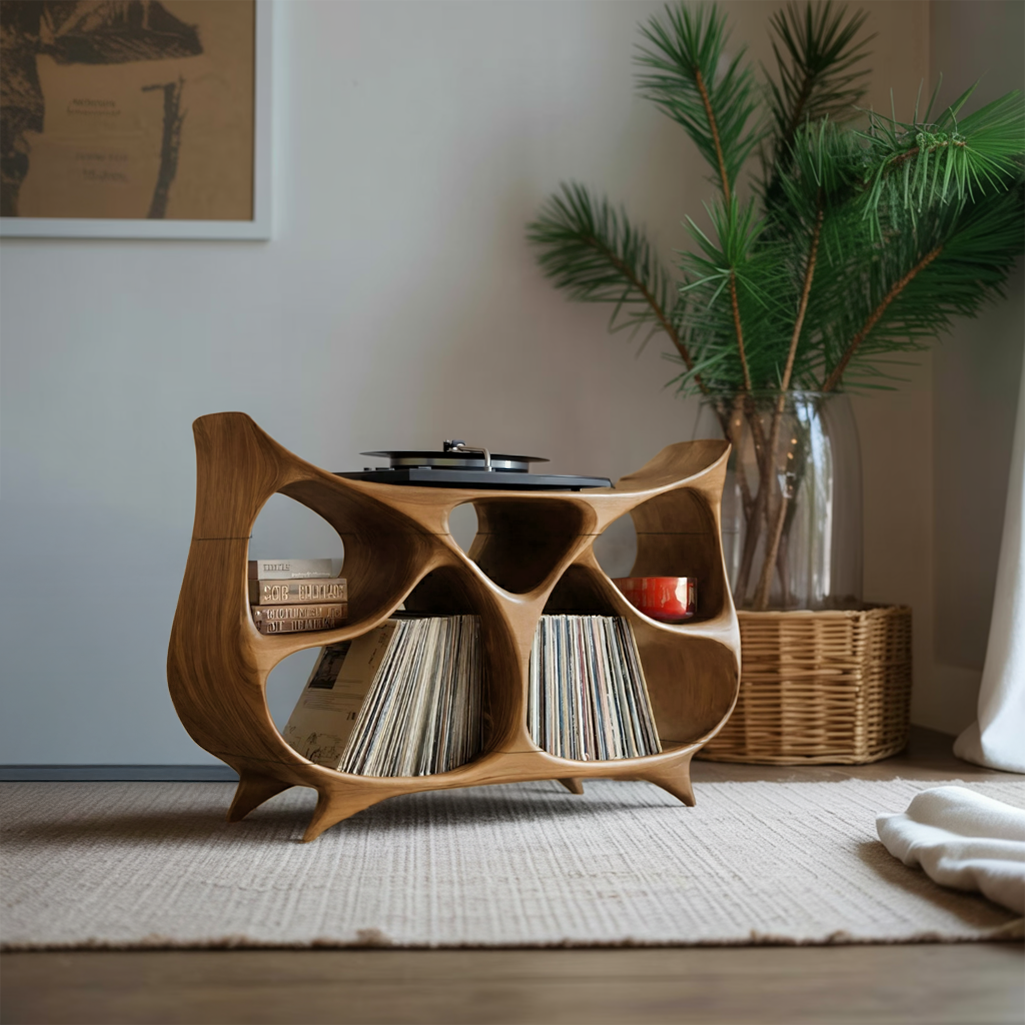 Farmhouse Record Stand For Warm Christmas Living Space SILDTTNCRS015