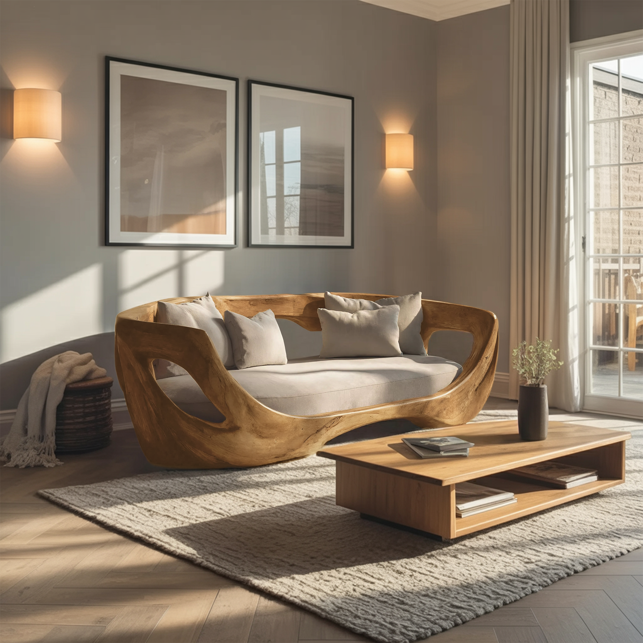 Modern Curved Sofa For Living Room Or Bedroom RTTHHNSFA004