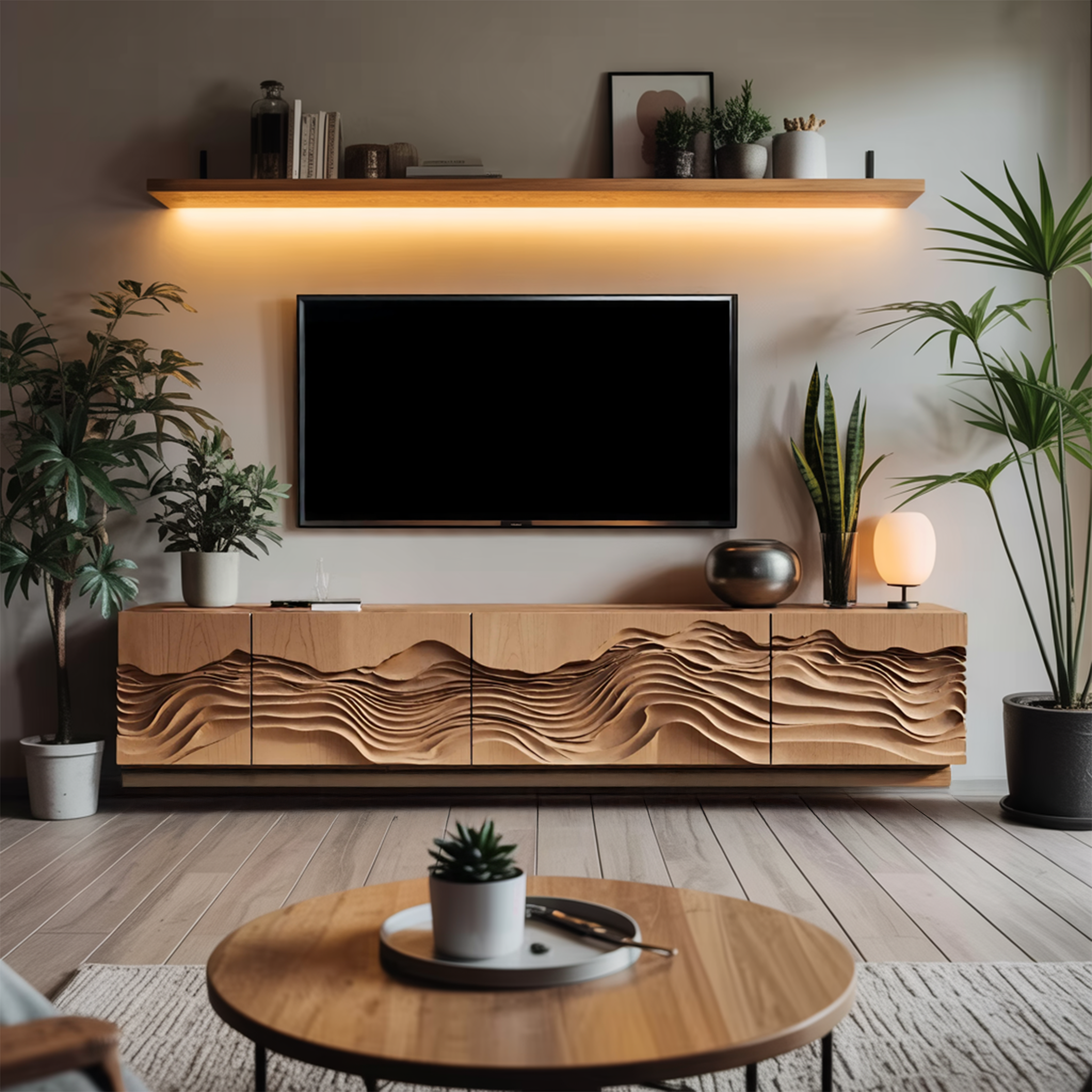 Mid Century TV Table For Living Room Design SILDTTNTVC040