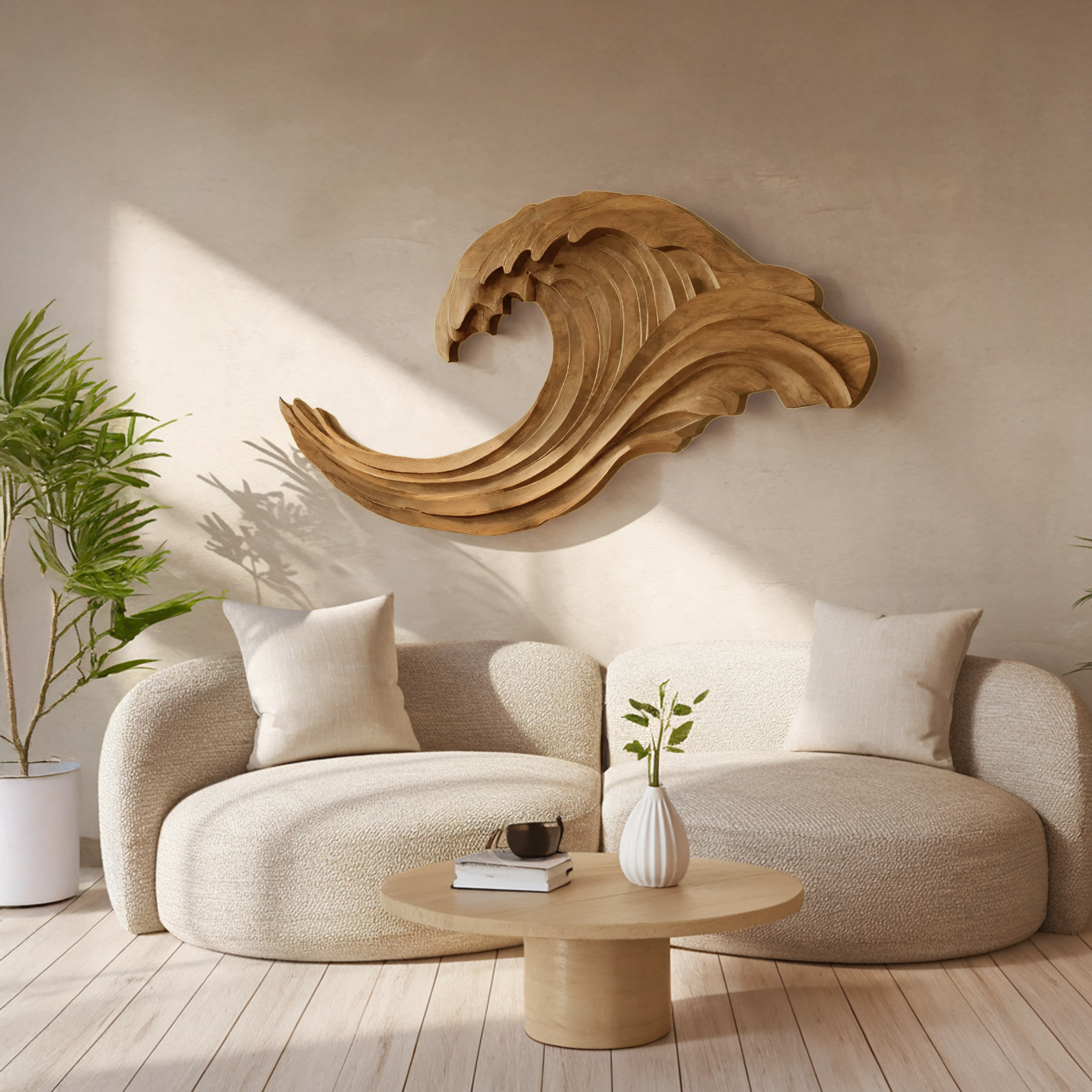 Abstract Ocean Wave Wall Sculpture For Living Room RTTHHNWA086