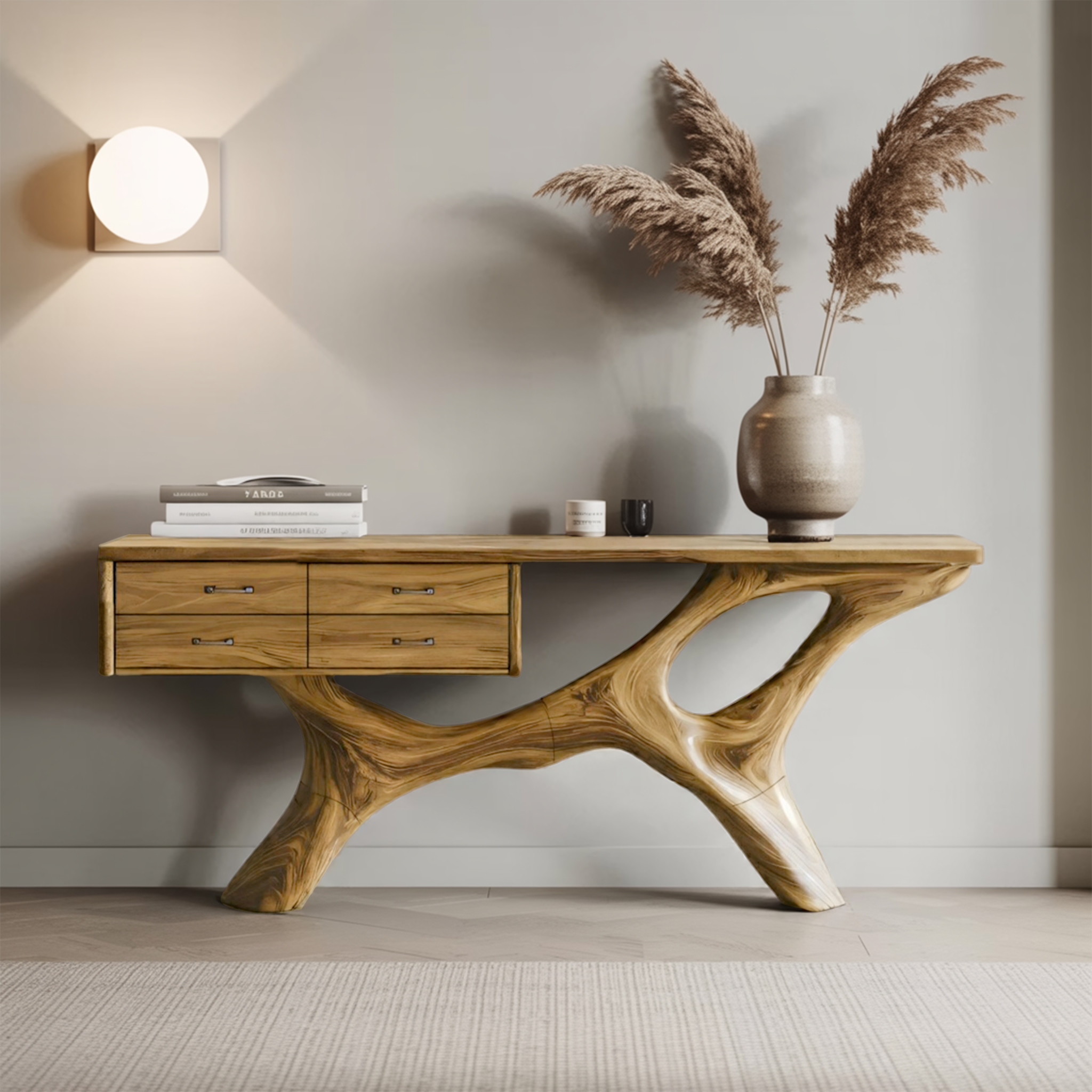 Rustic Live Edge Entryway Table For Bedroom Cozy And Warm Accent SILDTTNCS021