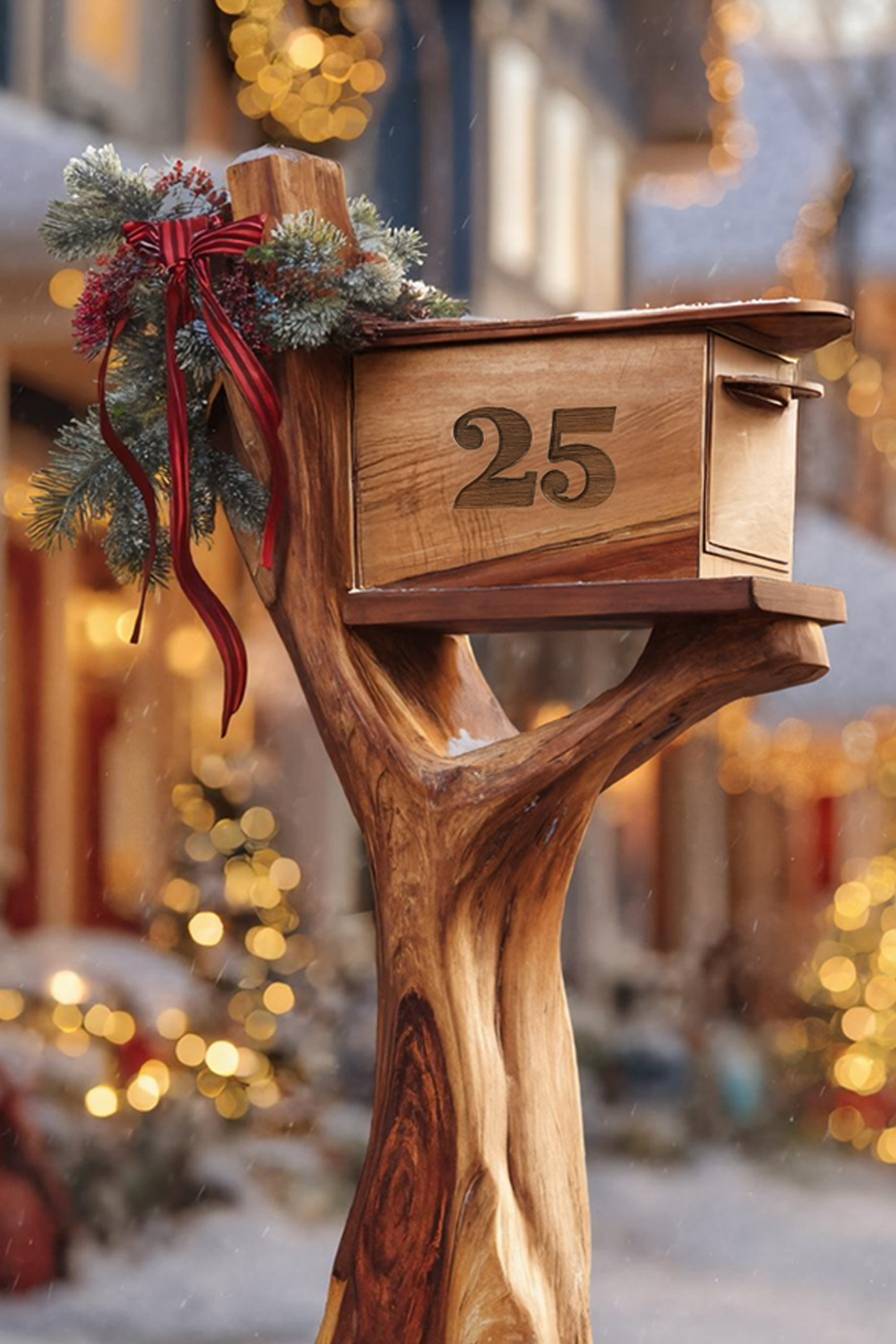 Handcrafted Solid Wood Sculpture Mailbox For Outdoor Furniture Style SILDTTRMB019