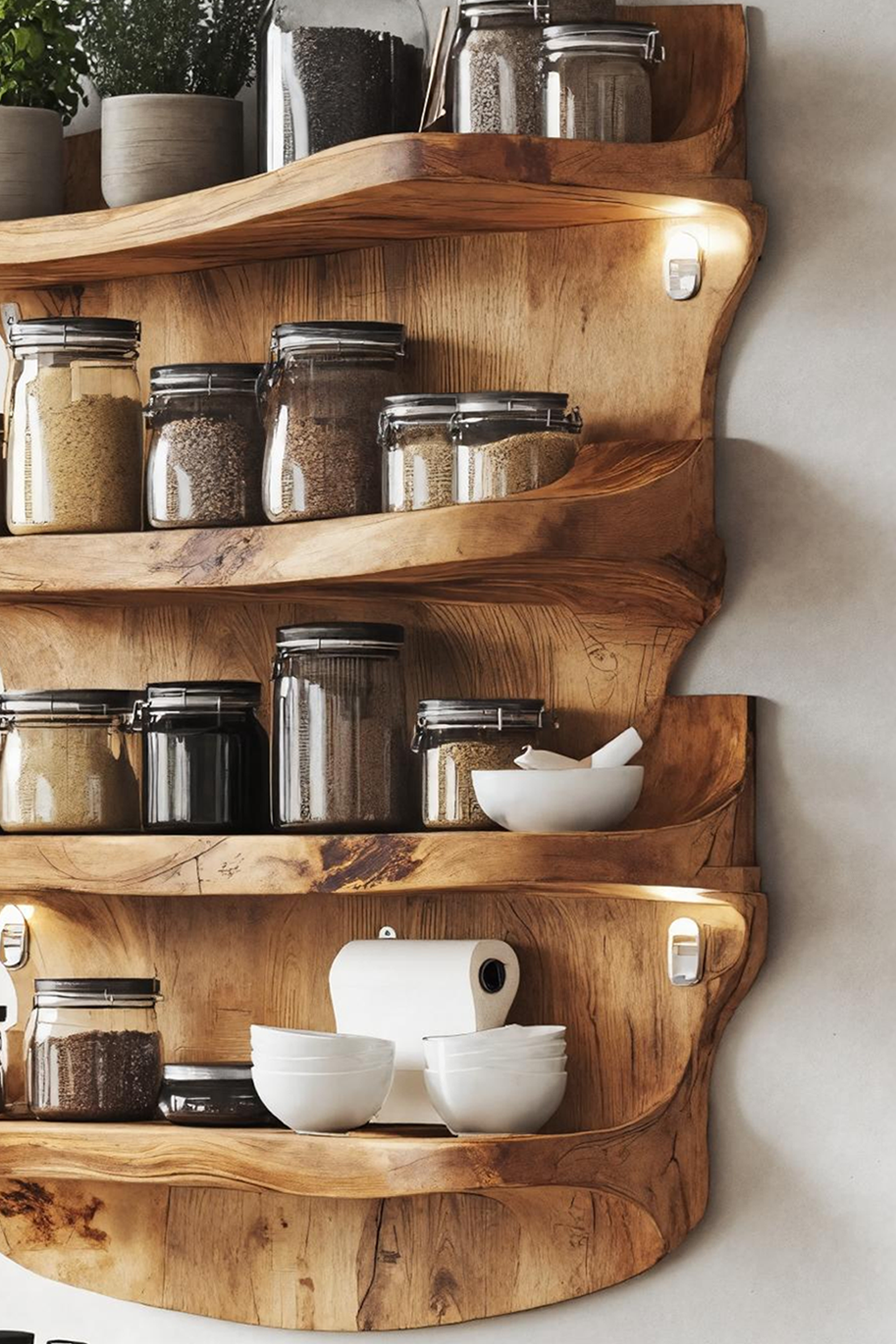 Farmhouse Wooden Spice Storage Shelf For Kitchen Design SILDTTRSRS011