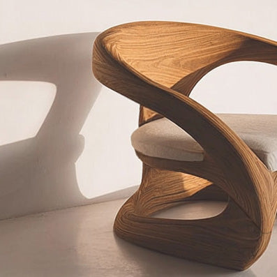 Artistic Curved Armchair Without Upholstered Seat For Living Room RTTHHNCHR069