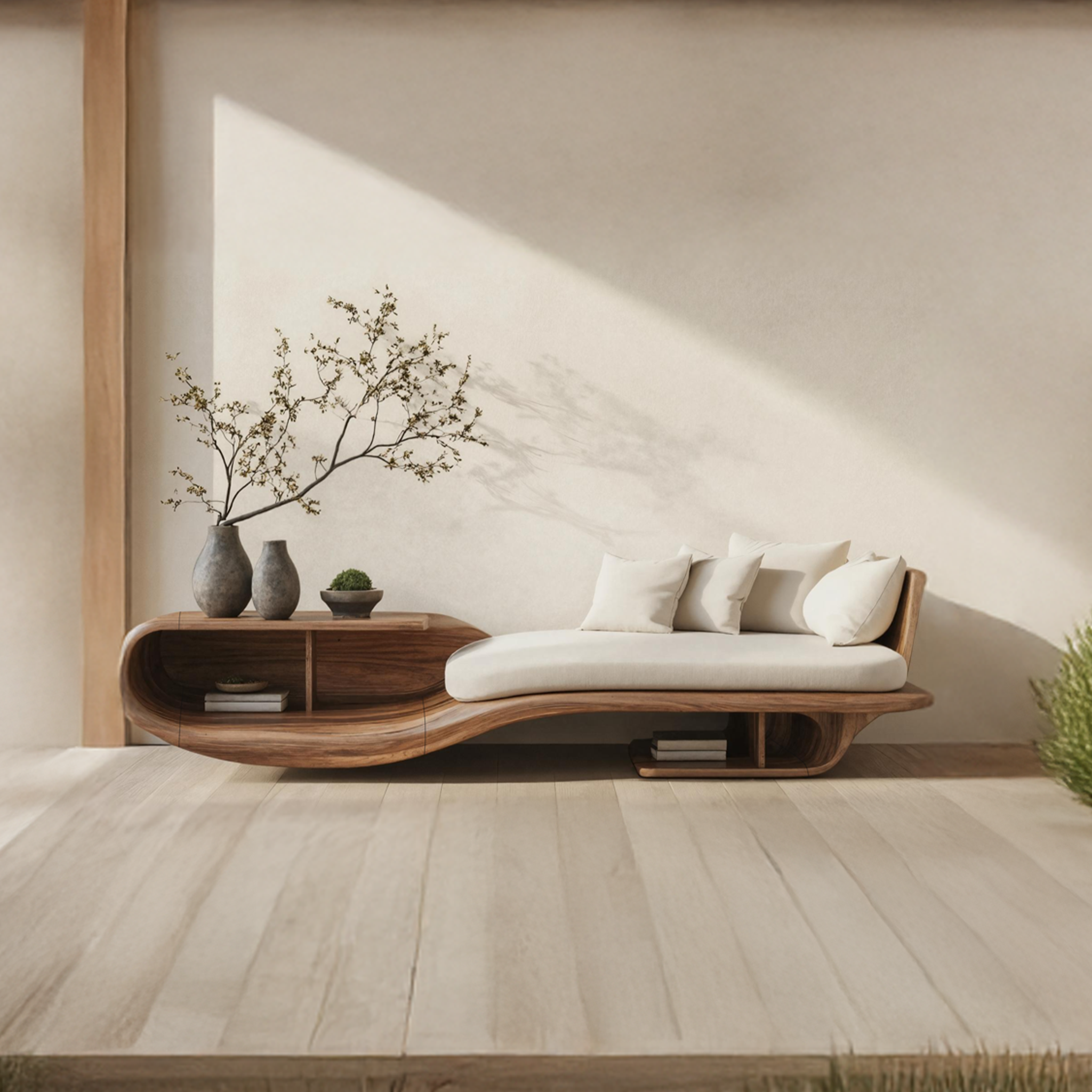 Rustic Solid Wood Garden Daybed For Entryway Furniture Styling SILDTTNDB002