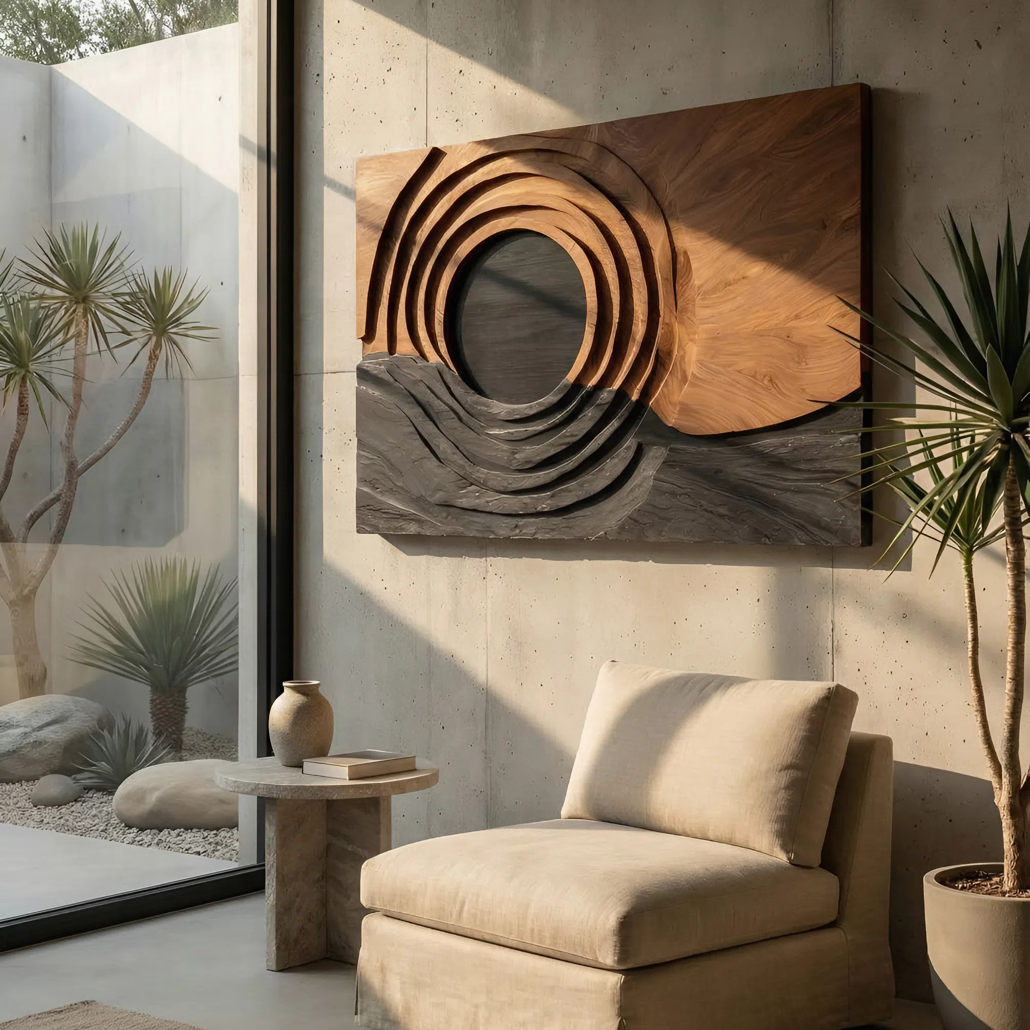 Contemporary Organic Wall Sculpture For Dining Area Accent SILDTTNWA058