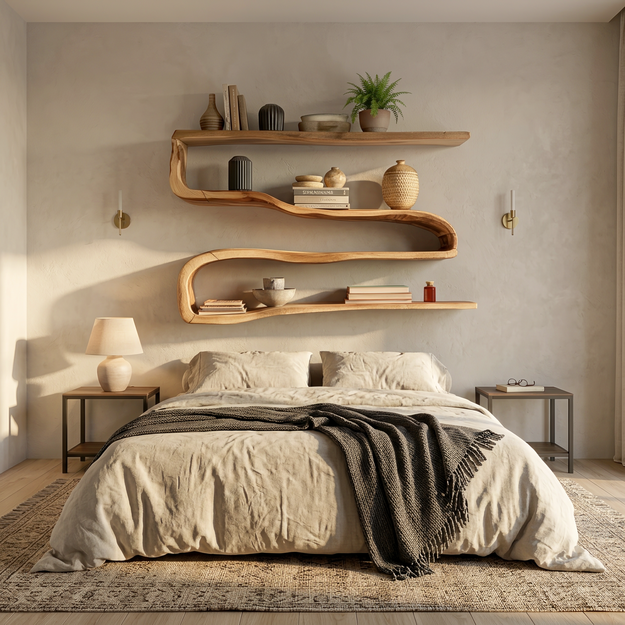 Modern Wooden Shelving Unit For Living Room Wall Storage SILDTTRWMS021