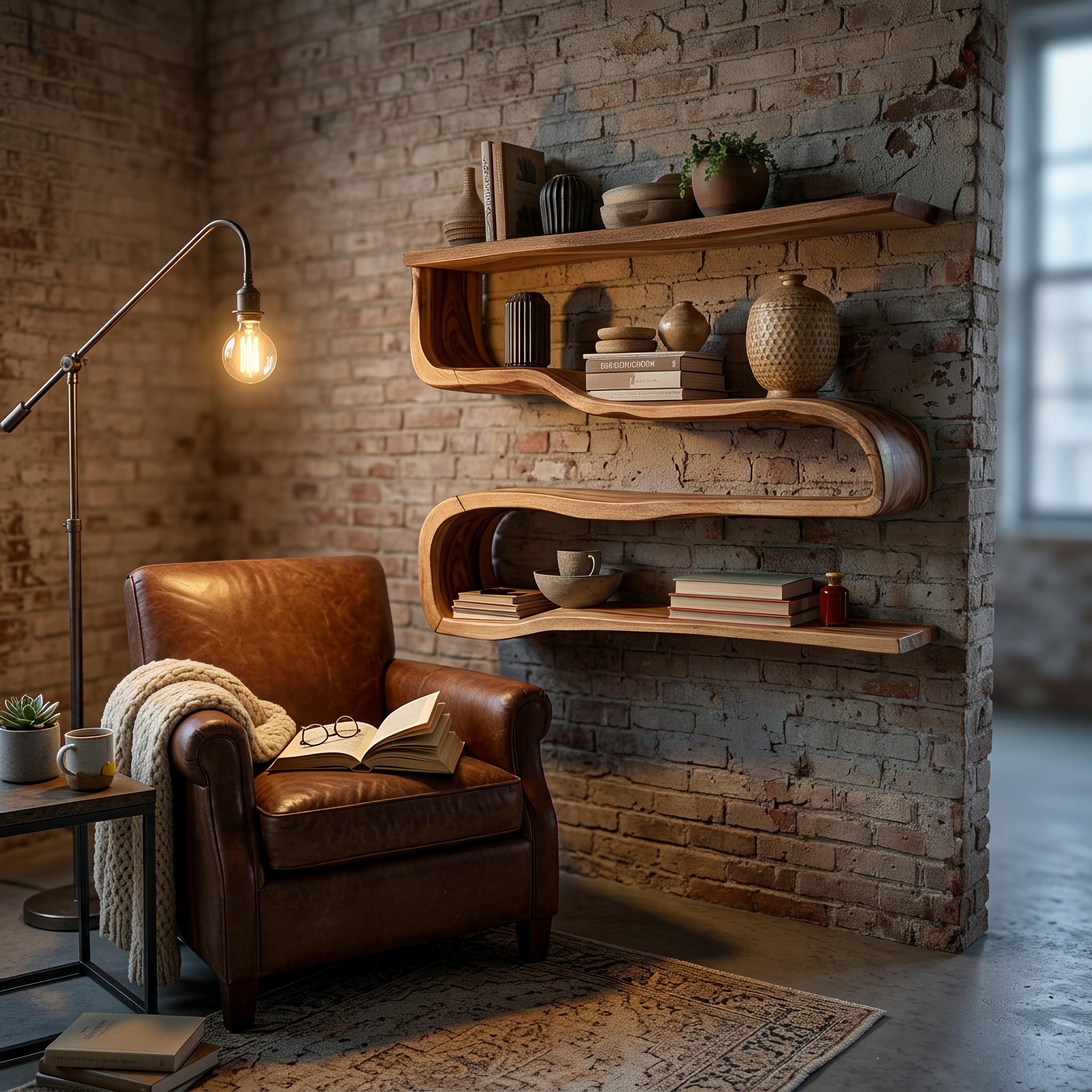Modern Wooden Shelving Unit For Living Room Wall Storage SILDTTRWMS021