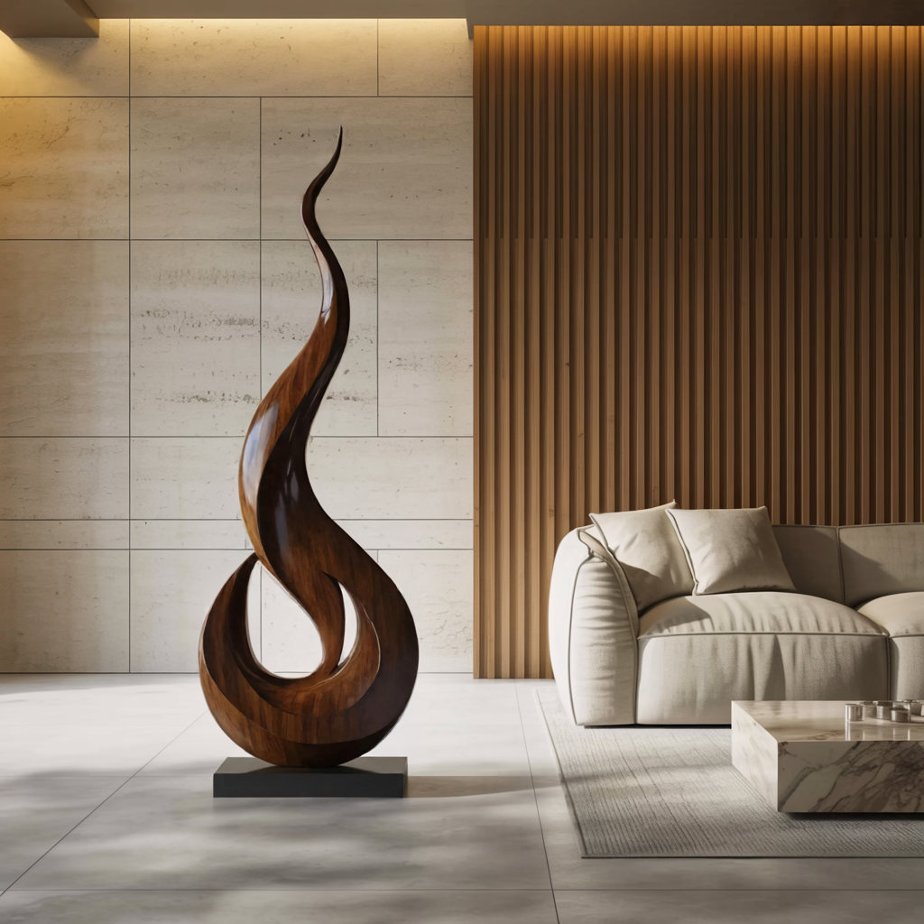 Mid Century Large Wooden Sculpture For Outdoor Art Decor SILDTTNAS009