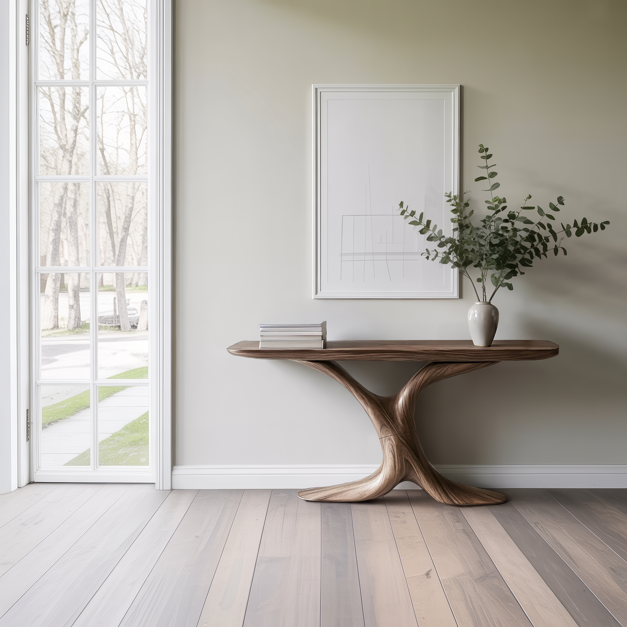 Handcrafted Wooden Live Edge Console Table For Entryway Decor SILDTTRCS046