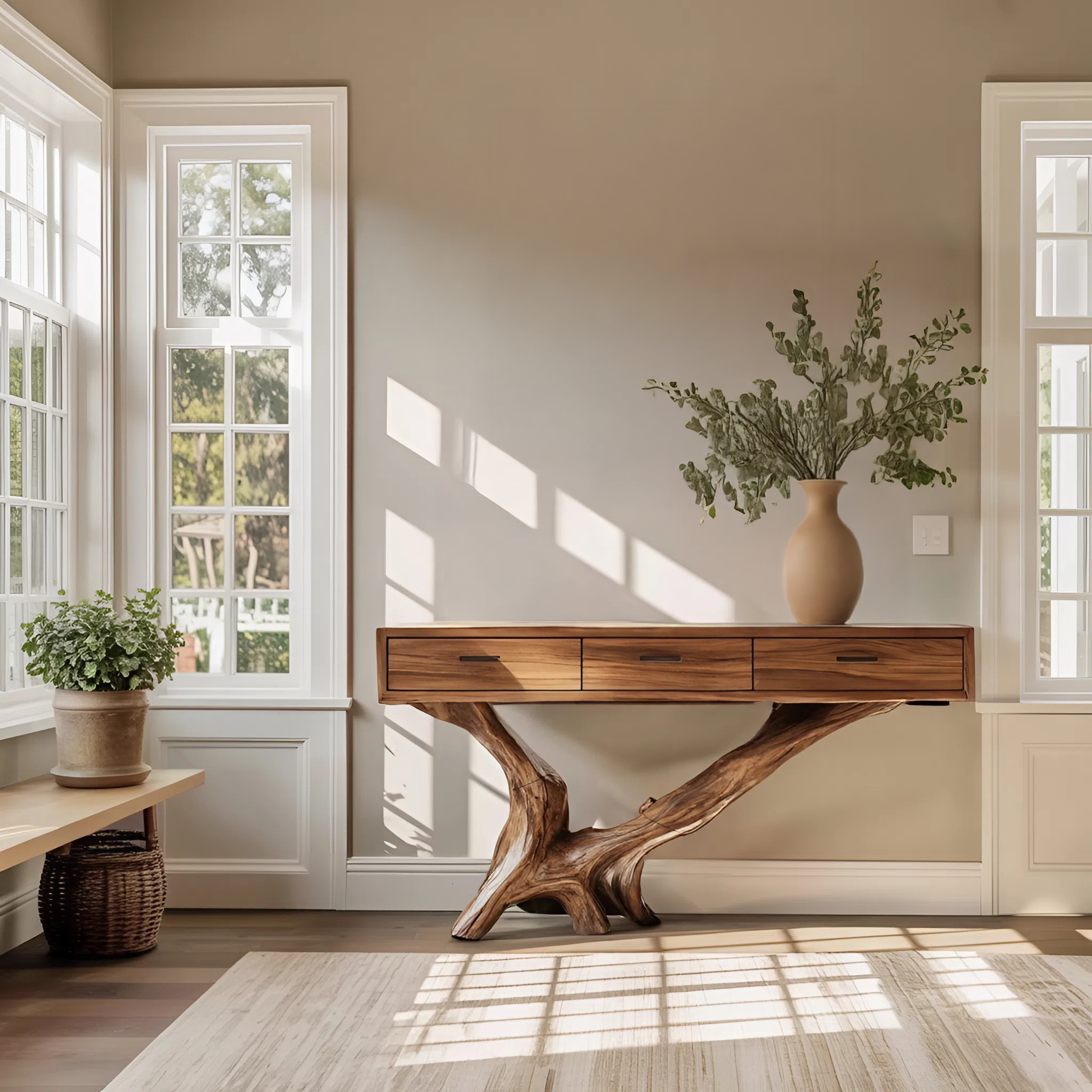 Handcrafted Live Edge Entryway Table For Living Room Modern Farmhouse SILDTTRCS020