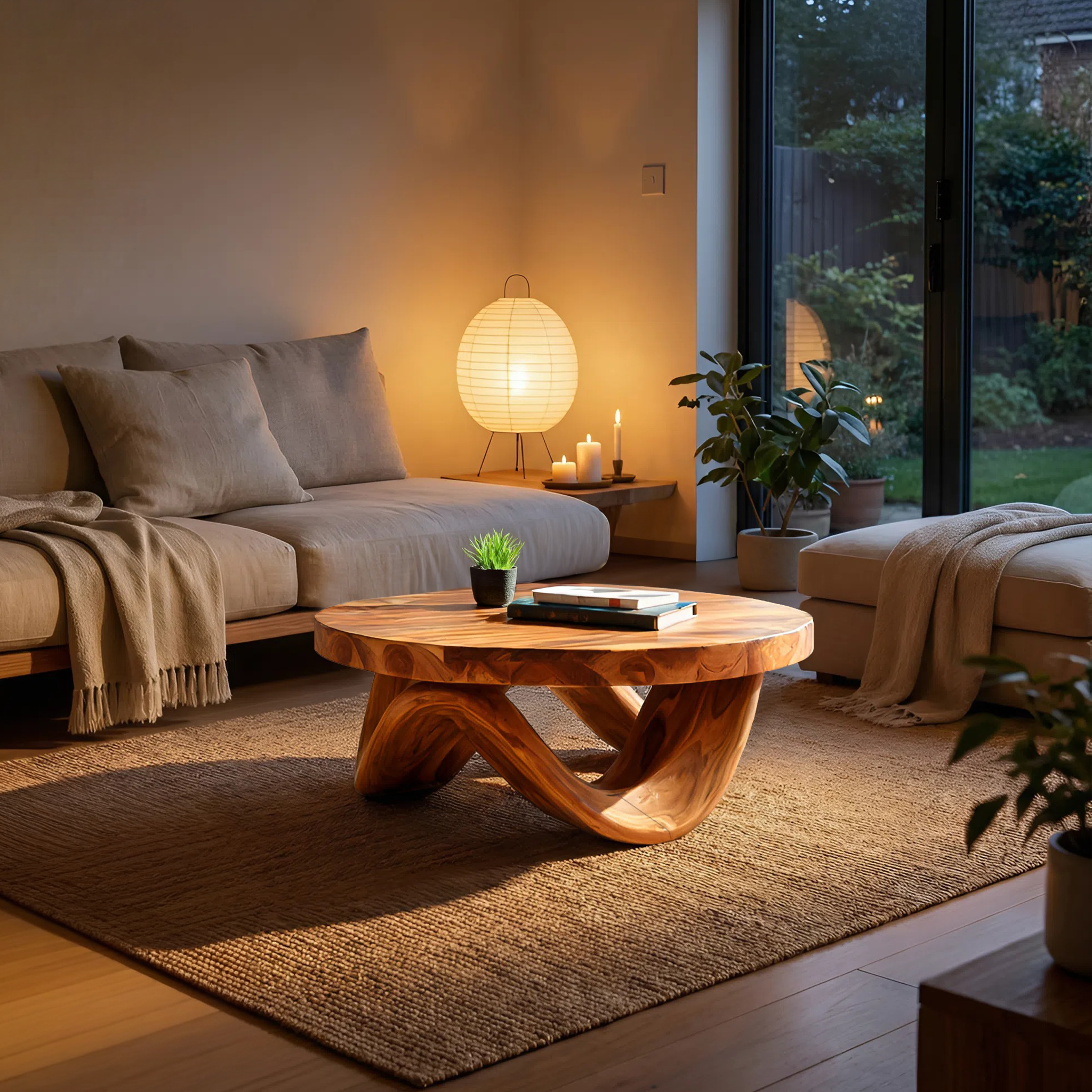 Modern Sculptural Coffee Table With Curved Base For Living RTTHTTCF041