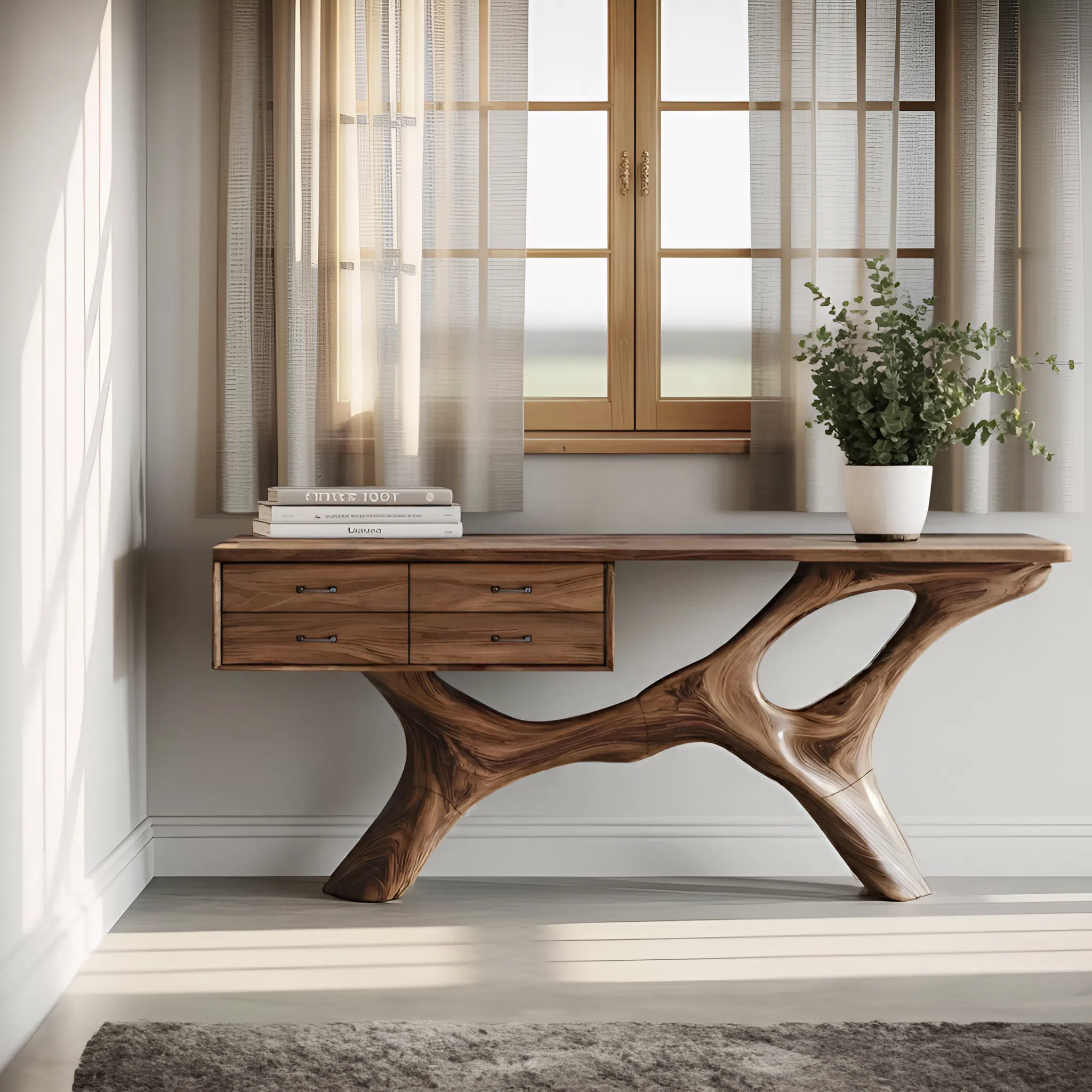 Rustic Live Edge Entryway Table For Bedroom Cozy And Warm Accent SILDTTNCS021