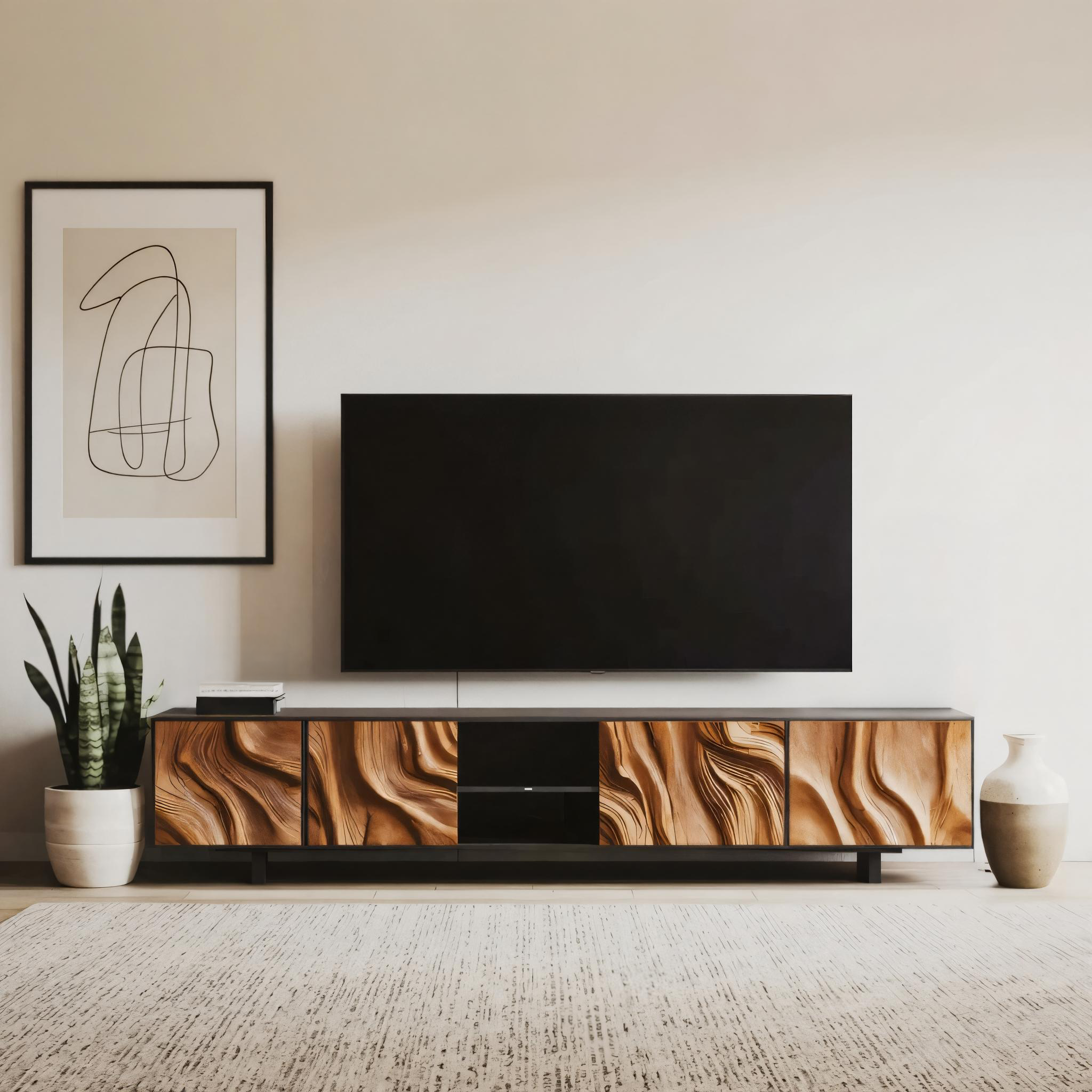 Farmhouse TV Console For Rustic Living Room SILDTTNTVC069