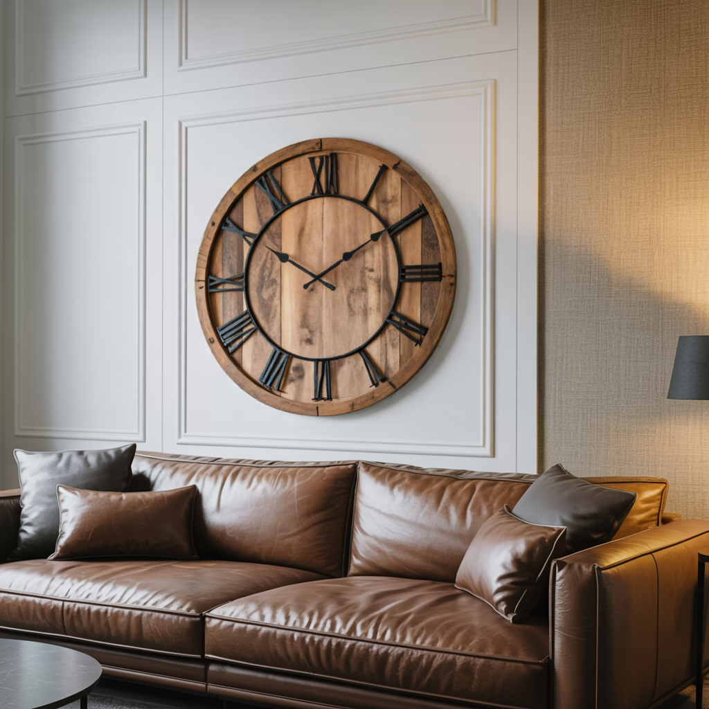 Rustic Wall Clock With Roman Numerals For Living Room And Entryway SITHTTWAC001