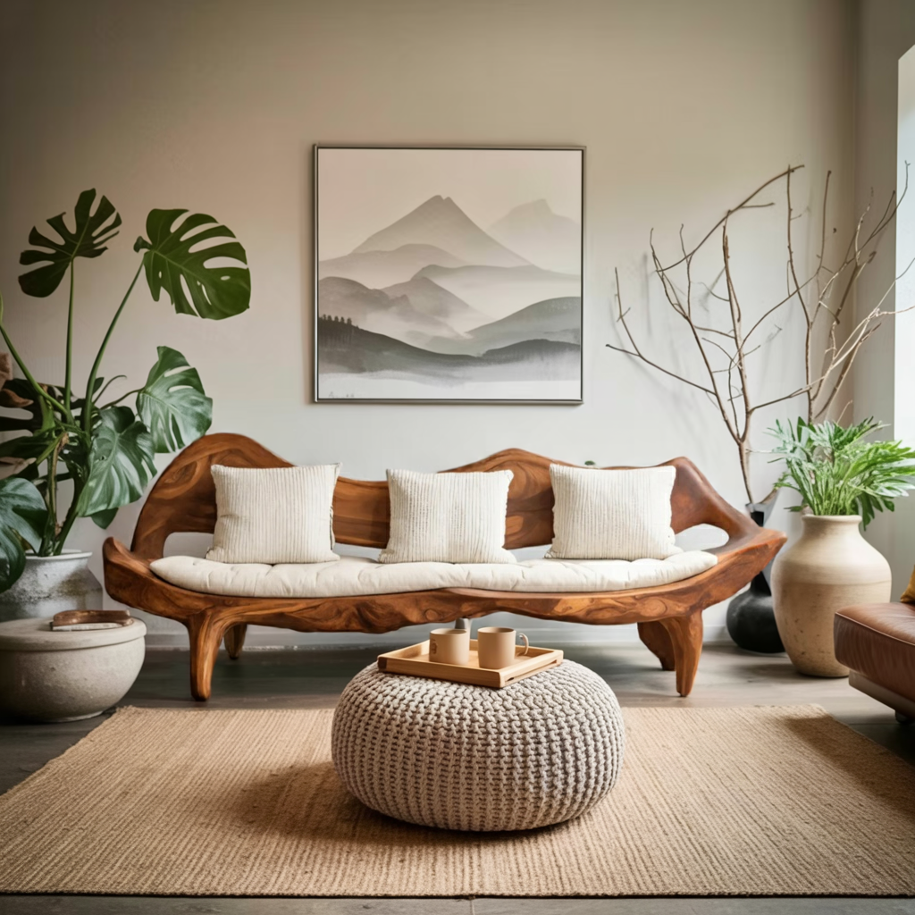Modern Sofa With Sculptural Frame For Living Room Or Lounge SITHTTSF003
