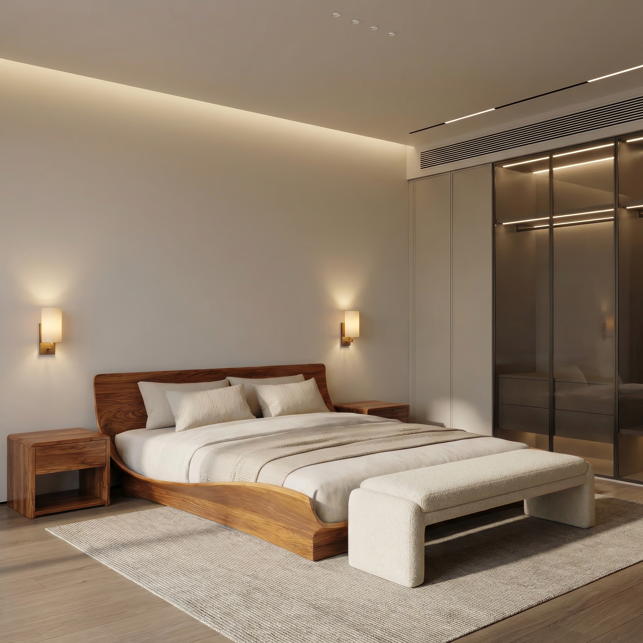 Handcrafted Bed Frame And Headboard For Modern Bedroom RTTHHNWO004