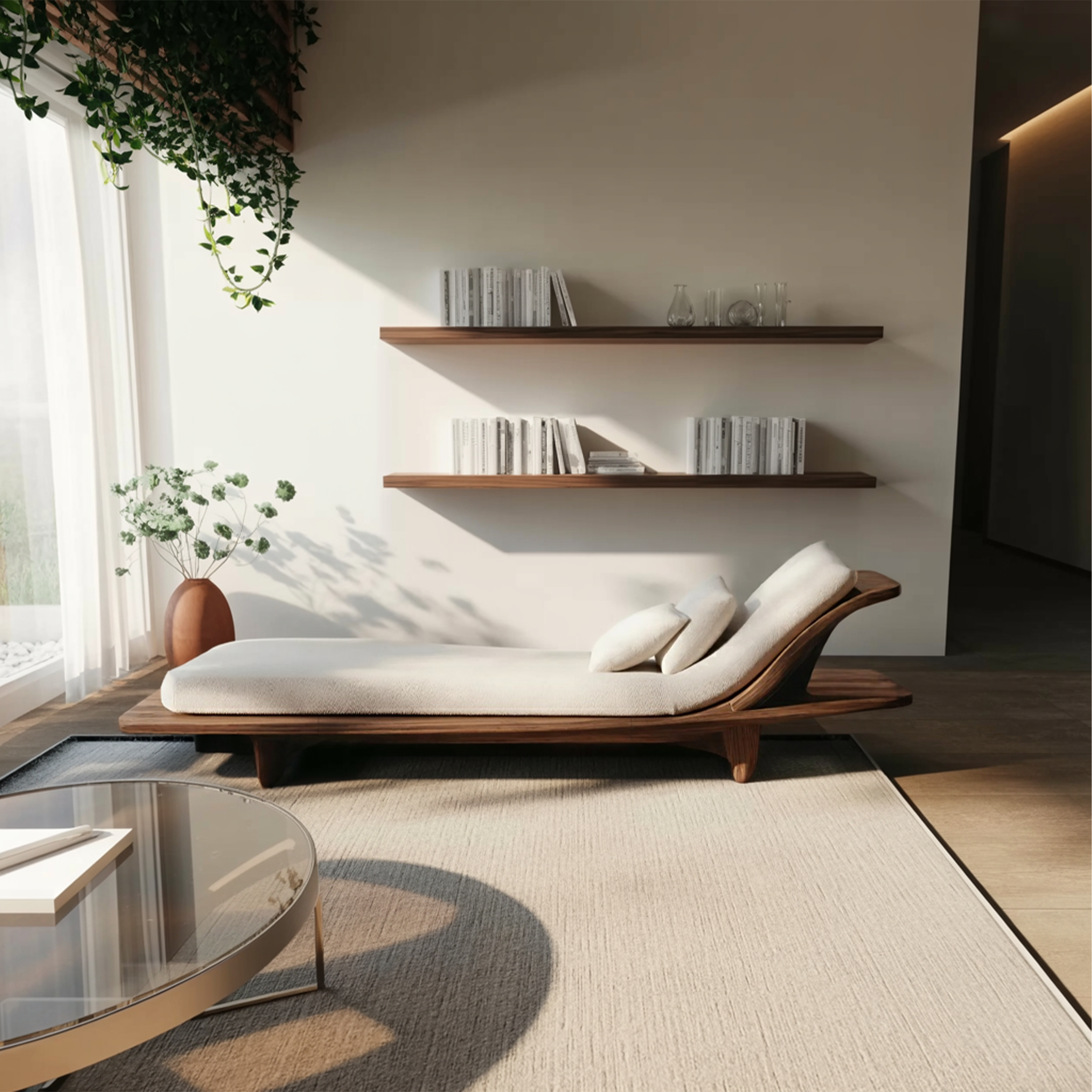 Rustic Solid Wood Garden Daybed For Bedroom Furniture Decoration SILDTTNDB019