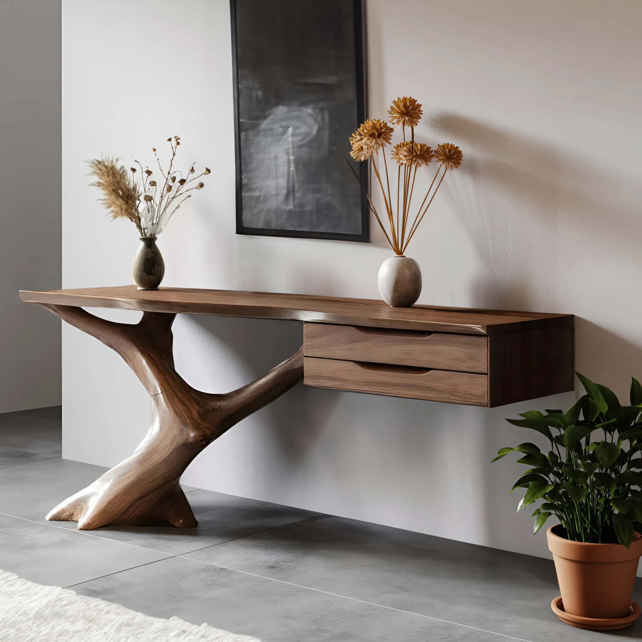 Handcrafted Wooden Console Table For Entryway Design SILDTTNCS016