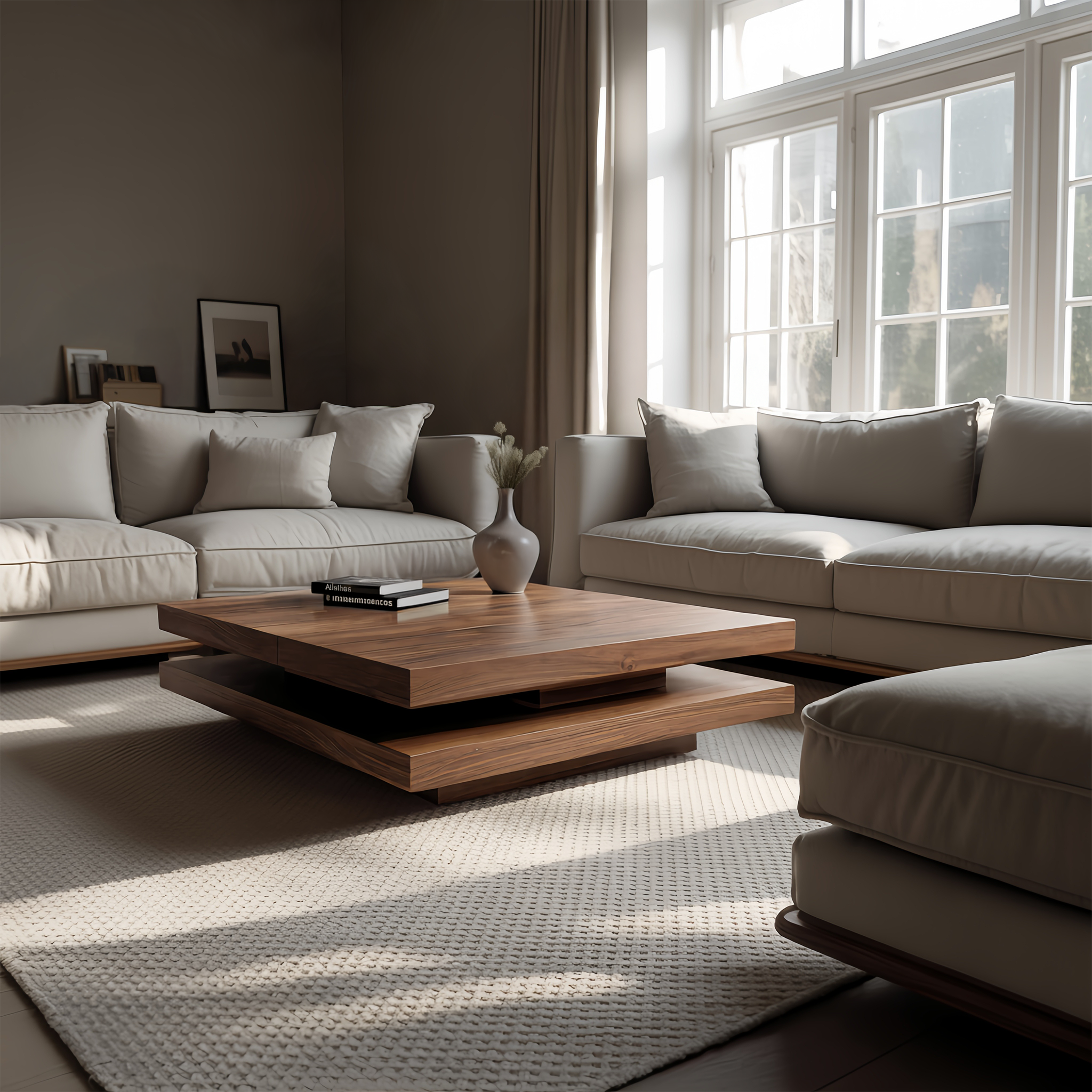 Modern Rustic Wooden Live Edge Coffee Table For Living Room SILDTTRCF045