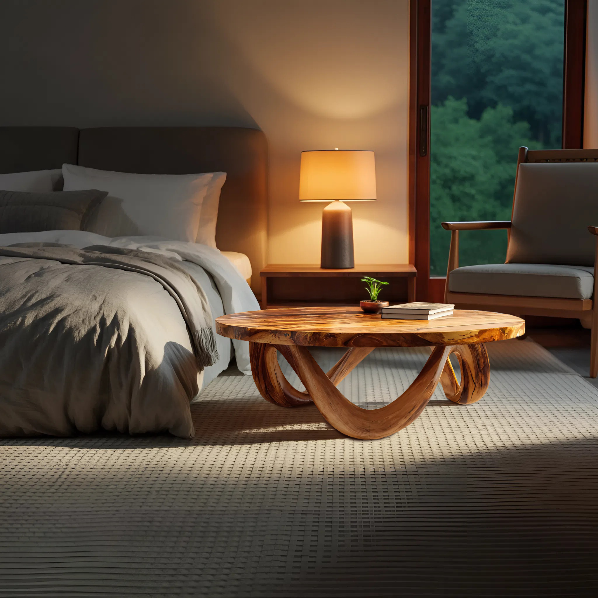 Modern Coffee Table Unique Base Design For Living Room RTTHTTCF040