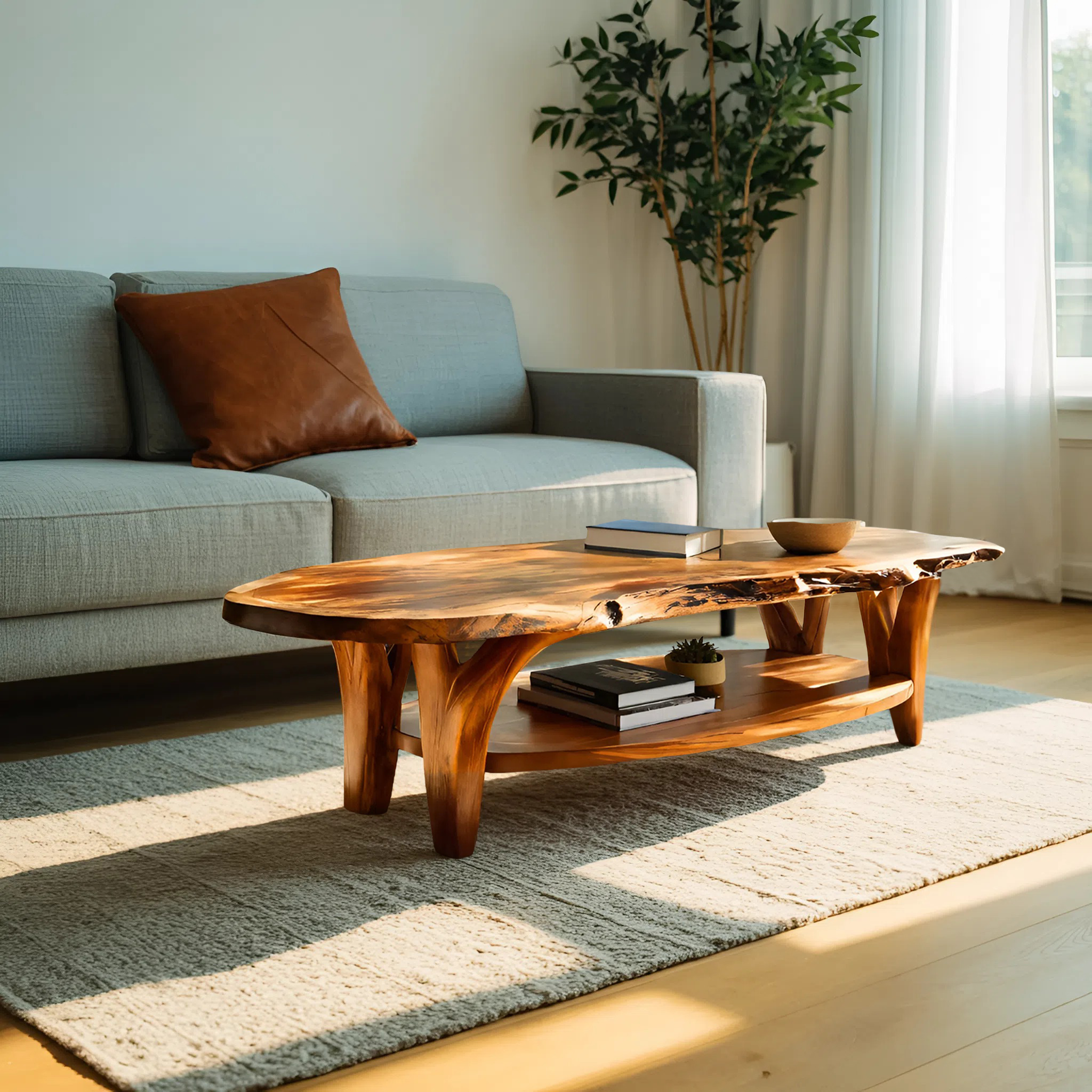 Modern Live Edge Coffee Table For Living Room Decor RTTHTTCF033