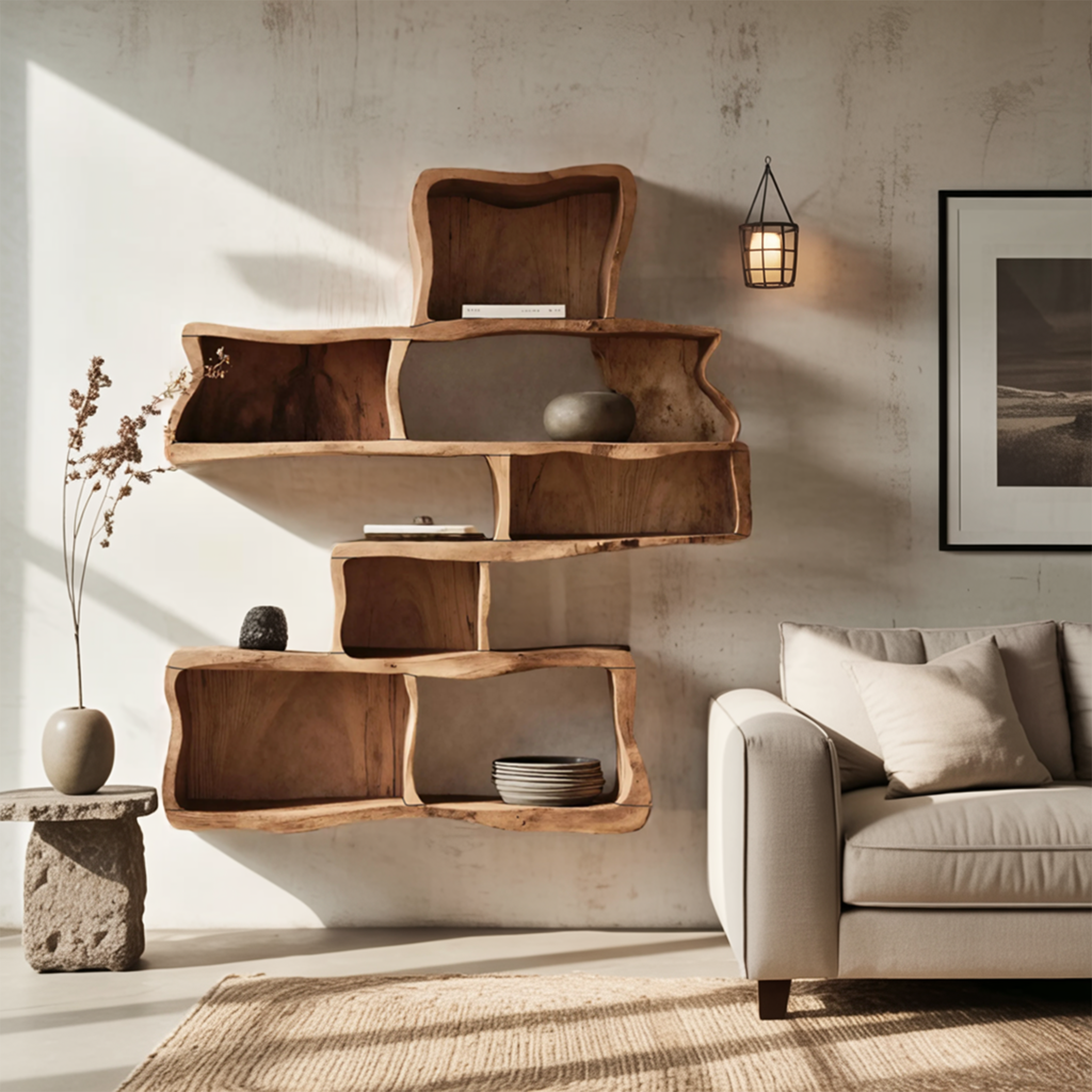 Handcrafted Floating Shelf for Modern Living Room Design SILDTTNWMS010