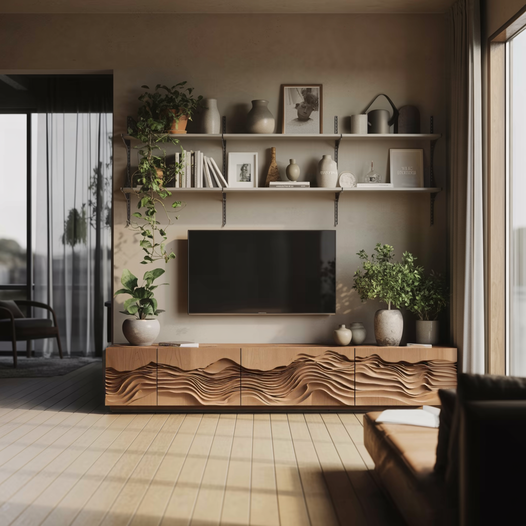 Mid Century TV Table For Living Room Design SILDTTNTVC040