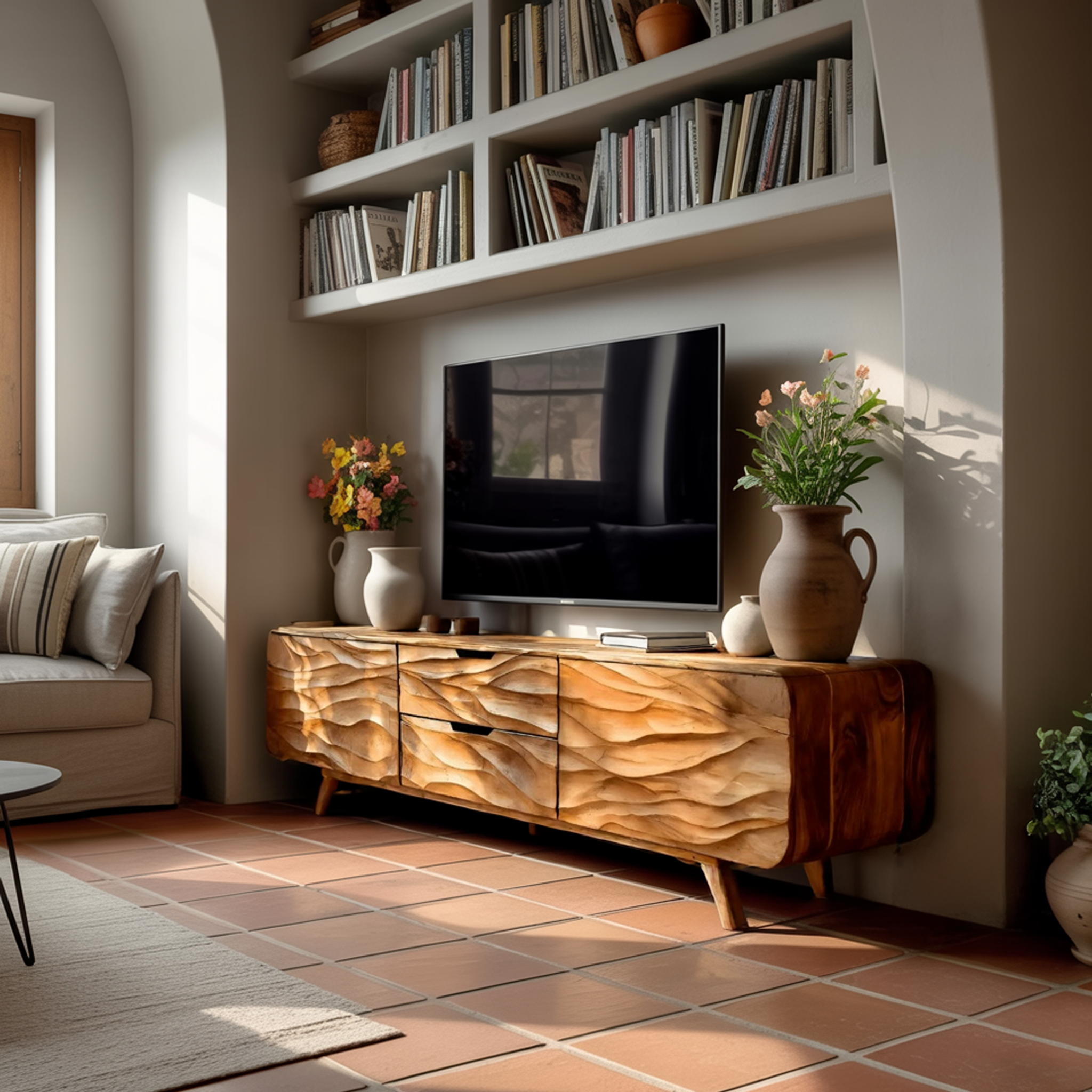 Handcrafted TV Stand With Stylish Storage For Living Room RTTHTTTVC047