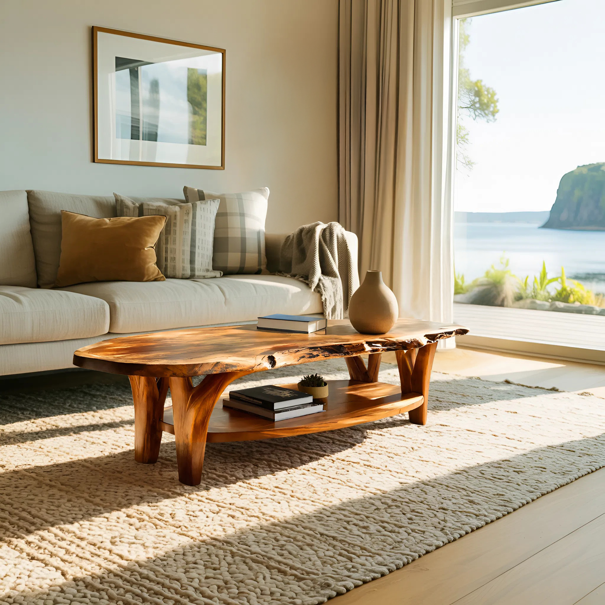 Modern Live Edge Coffee Table For Living Room Decor RTTHTTCF033