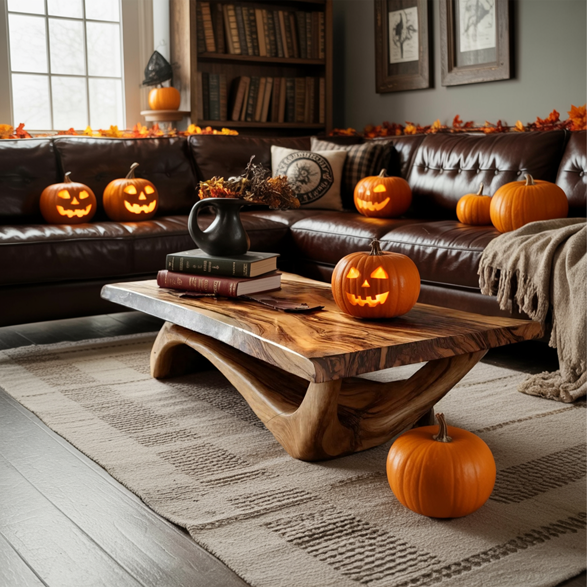 Modern Solid Wood Coffee Table Livingroom Decor Spooky Haunted Style SILDTTNHCF033