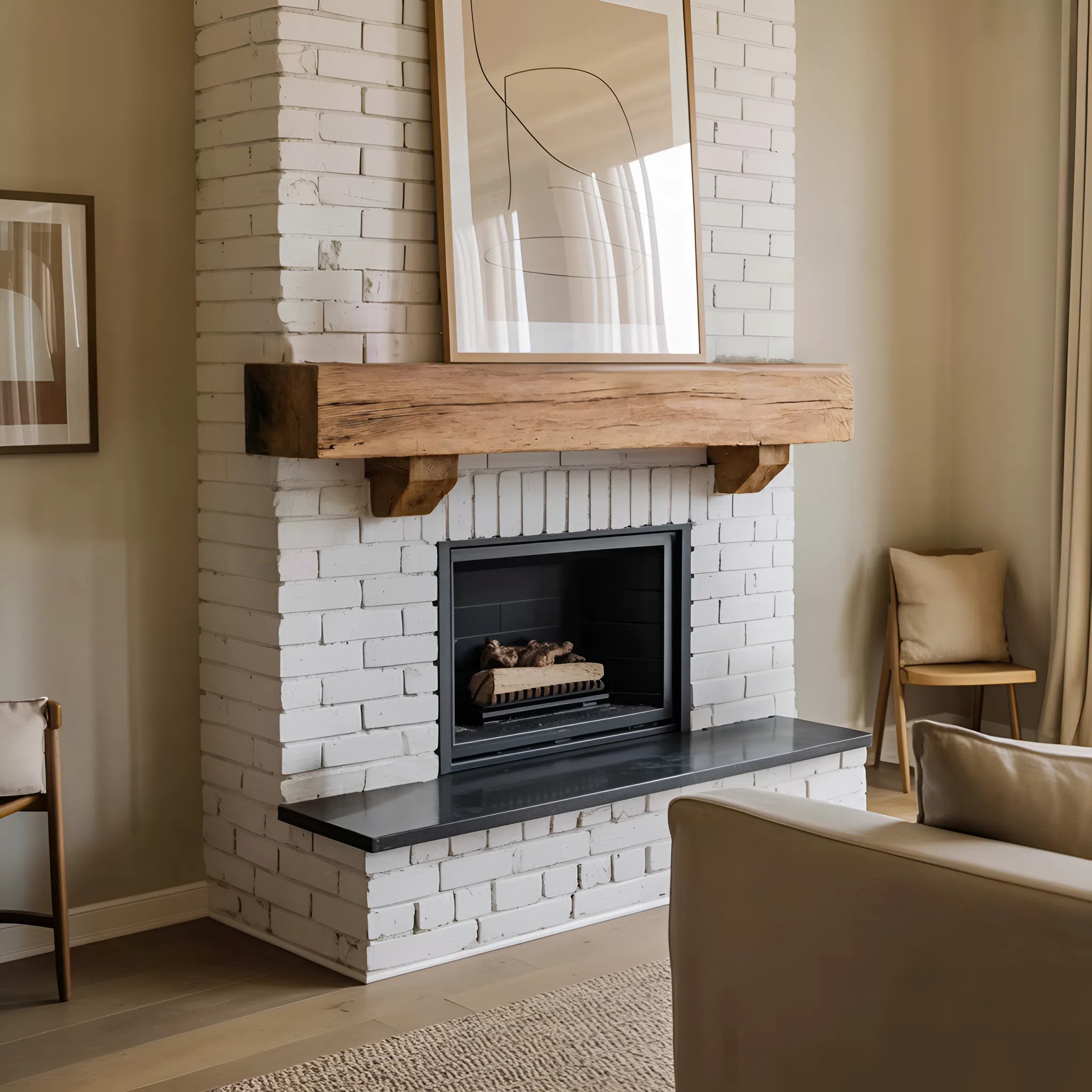 Rustic Fireplace Mantel Beam For Living Room SITHTTFS011