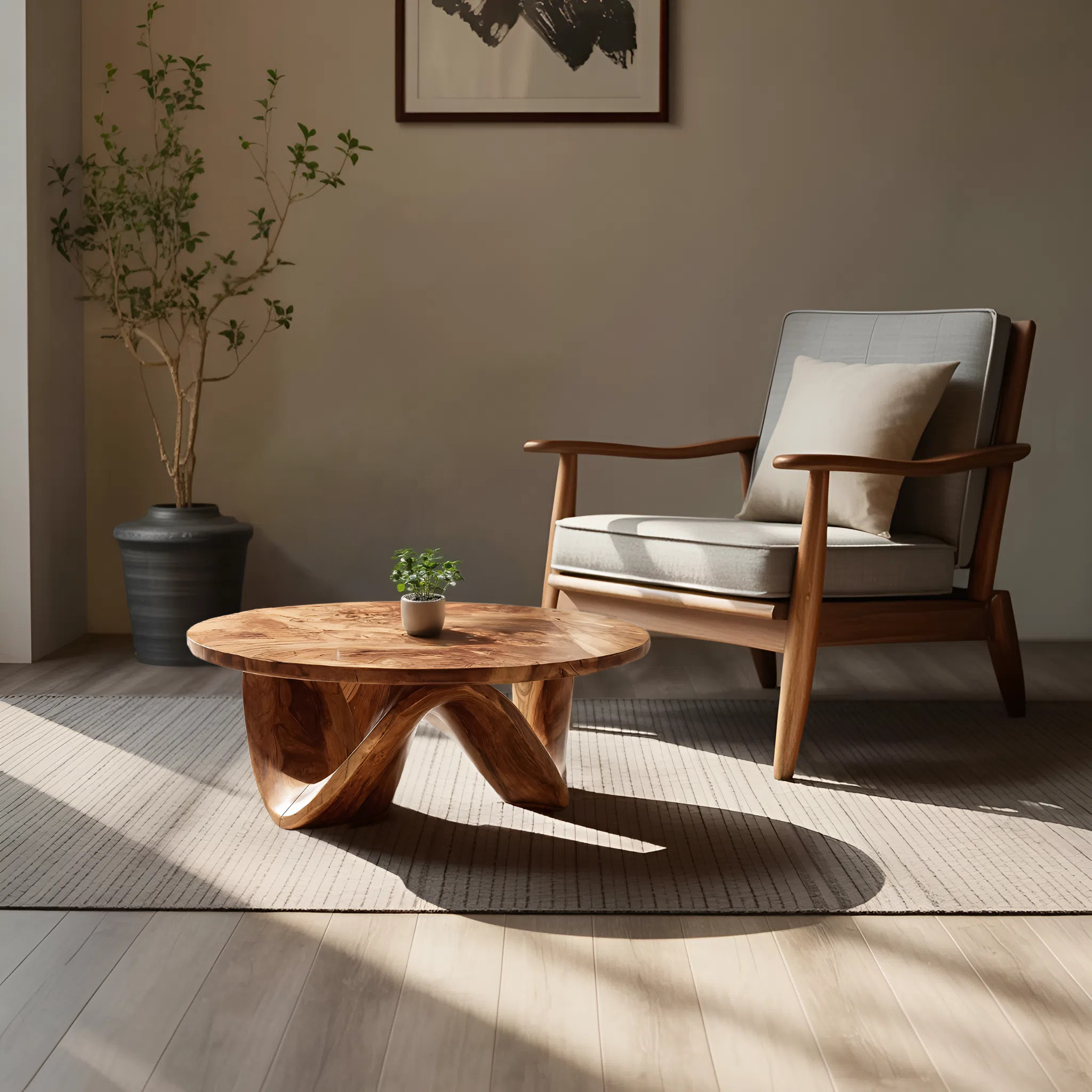 Handcrafted Coffee Table Flow Legs For Living Room Decor RTTHTTCF039