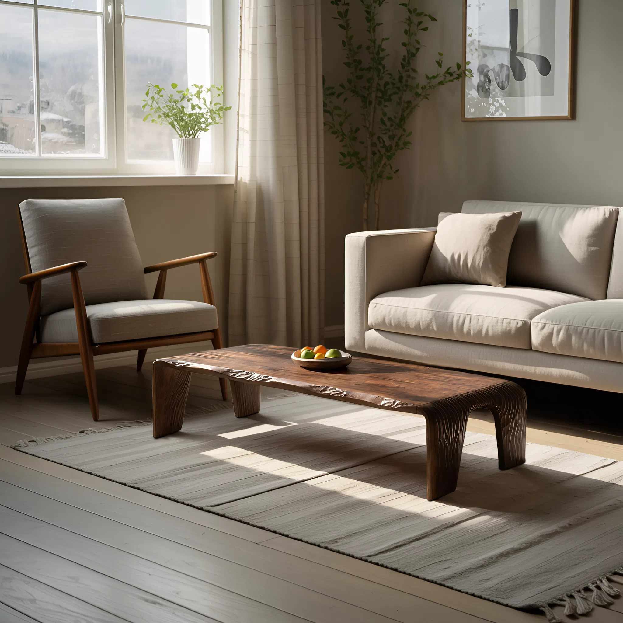 Farmhouse Handcrafted Live Edge Table For Living Room Decor SILDTTRCF096
