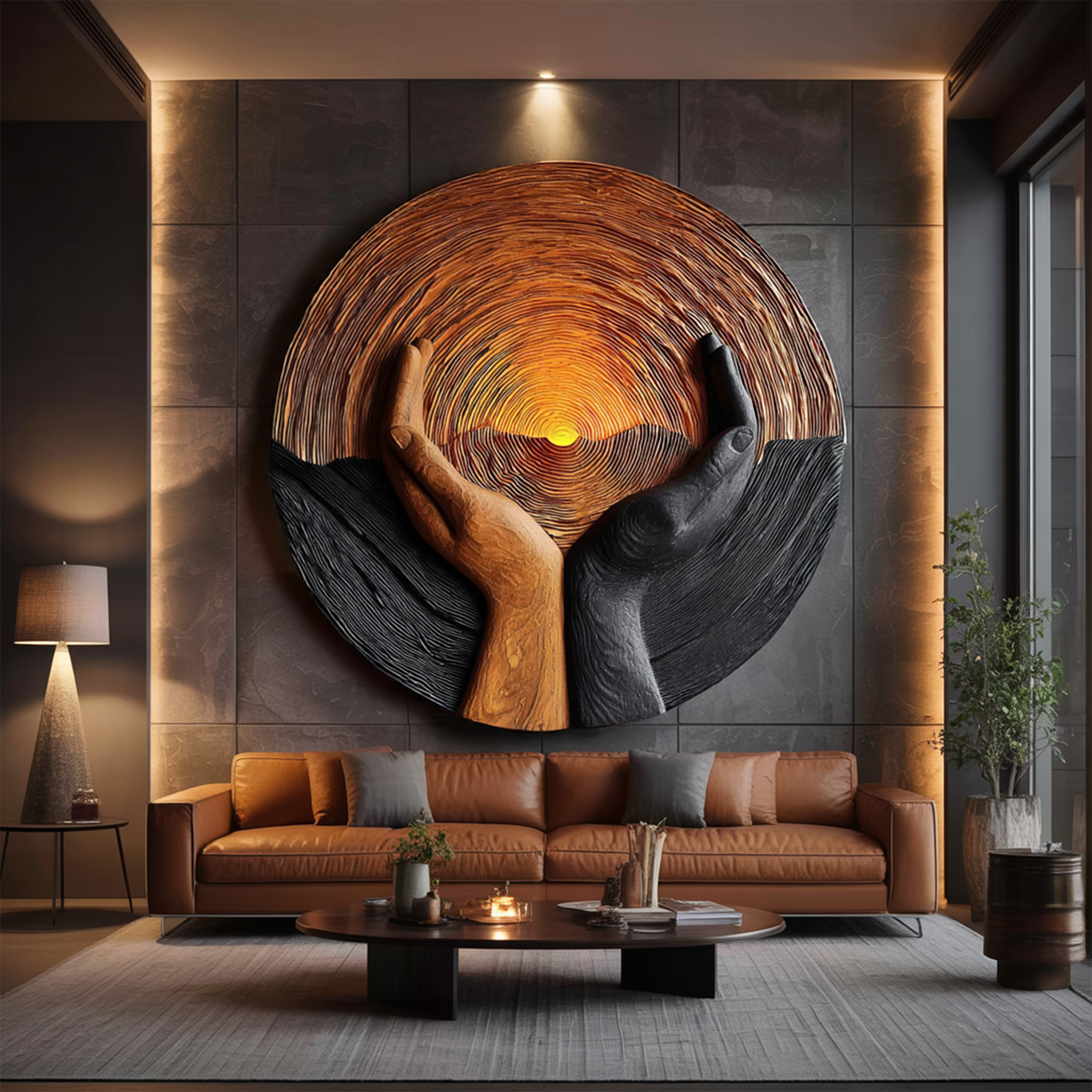 Handcrafted Wooden Wall Art Sculpture For Living Room Furniture SILDTTNWA020